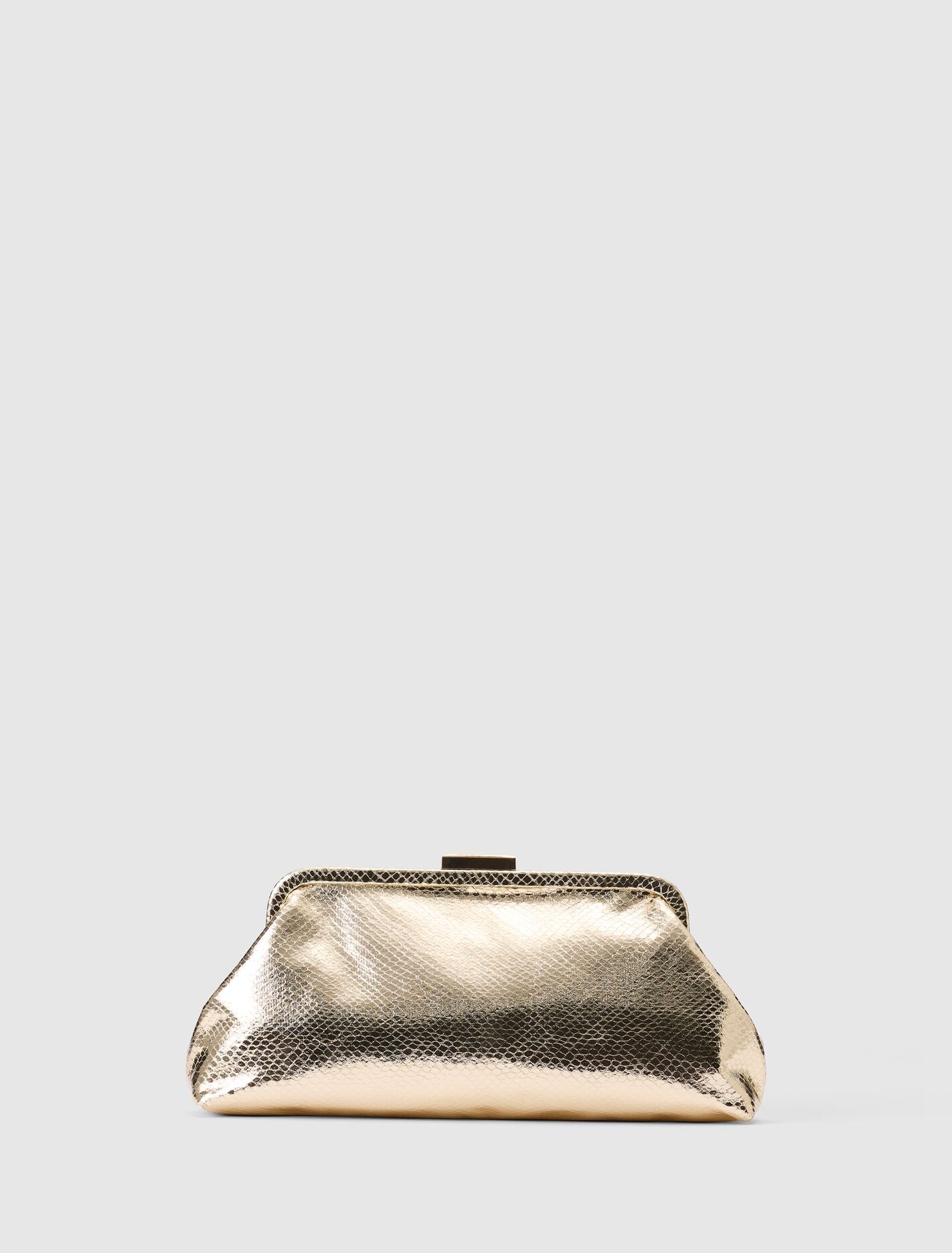 Sophie Textured Frame Clutch 0 Gold Forever New