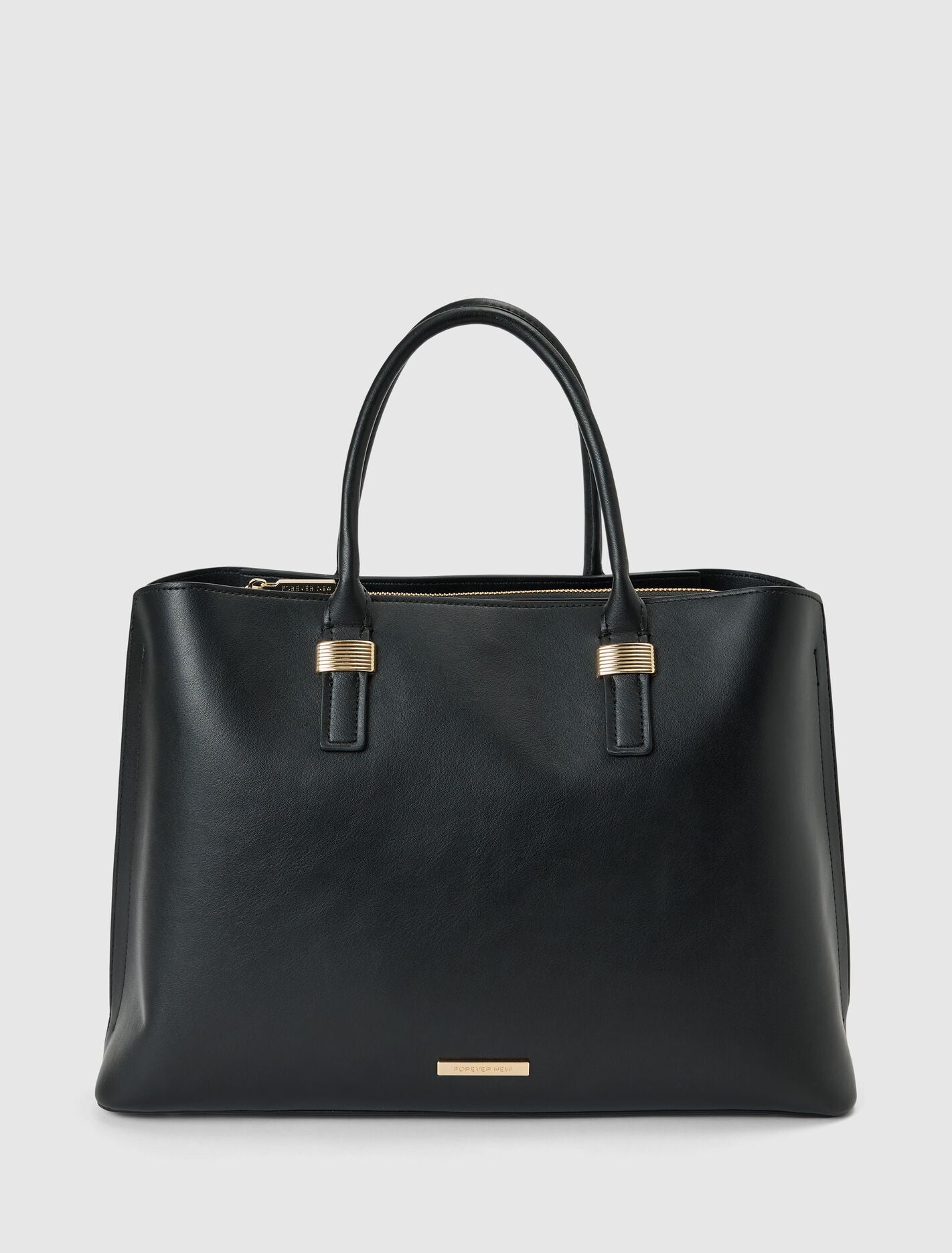 Kate Laptop Metal Detail Tote Bag 0 Black Forever New