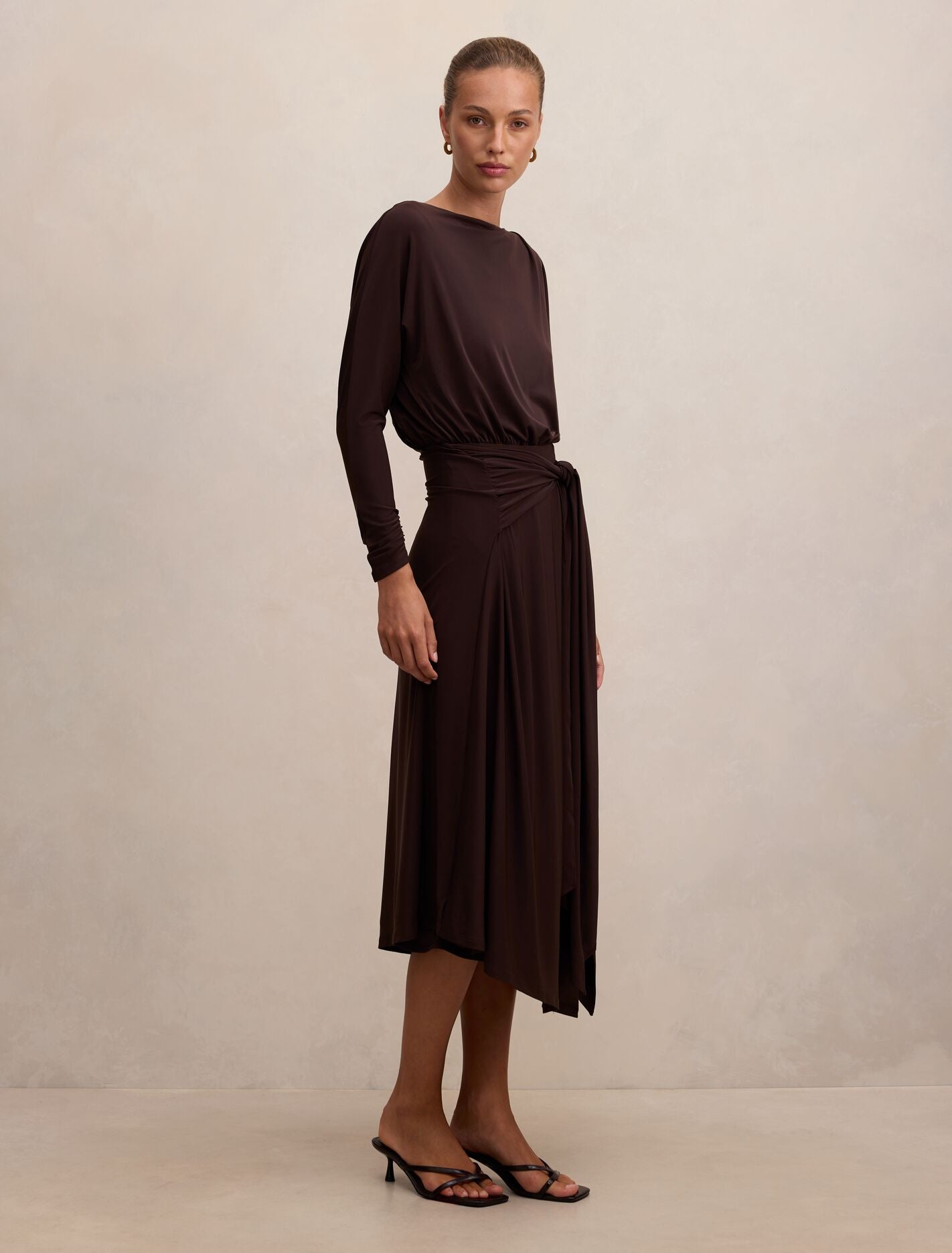 Ida Draped Jersey Midi Dress Forever New
