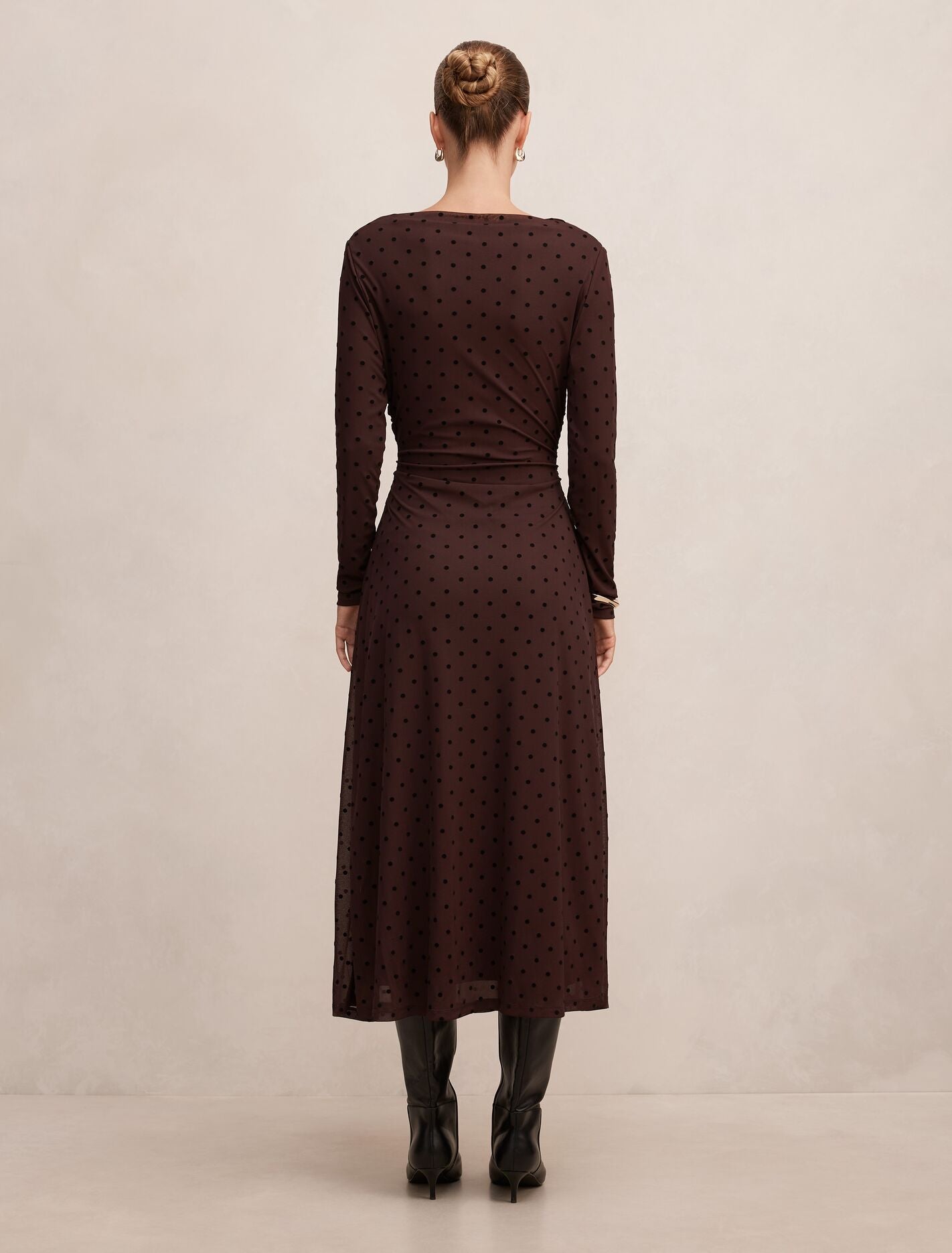 Bonnie Spot Mesh Midi Dress Forever New