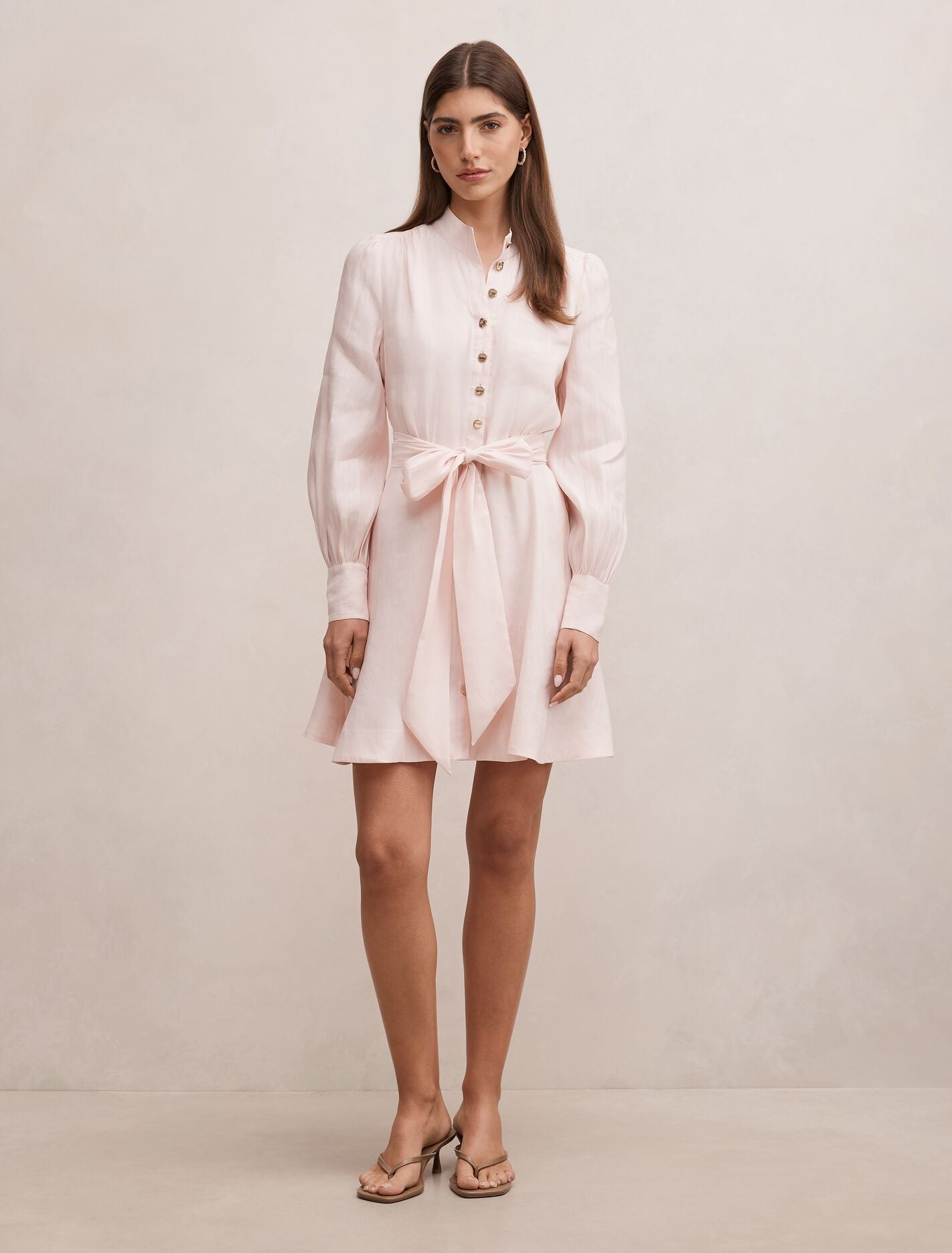 Elari High Neck Button Mini Dress Forever New