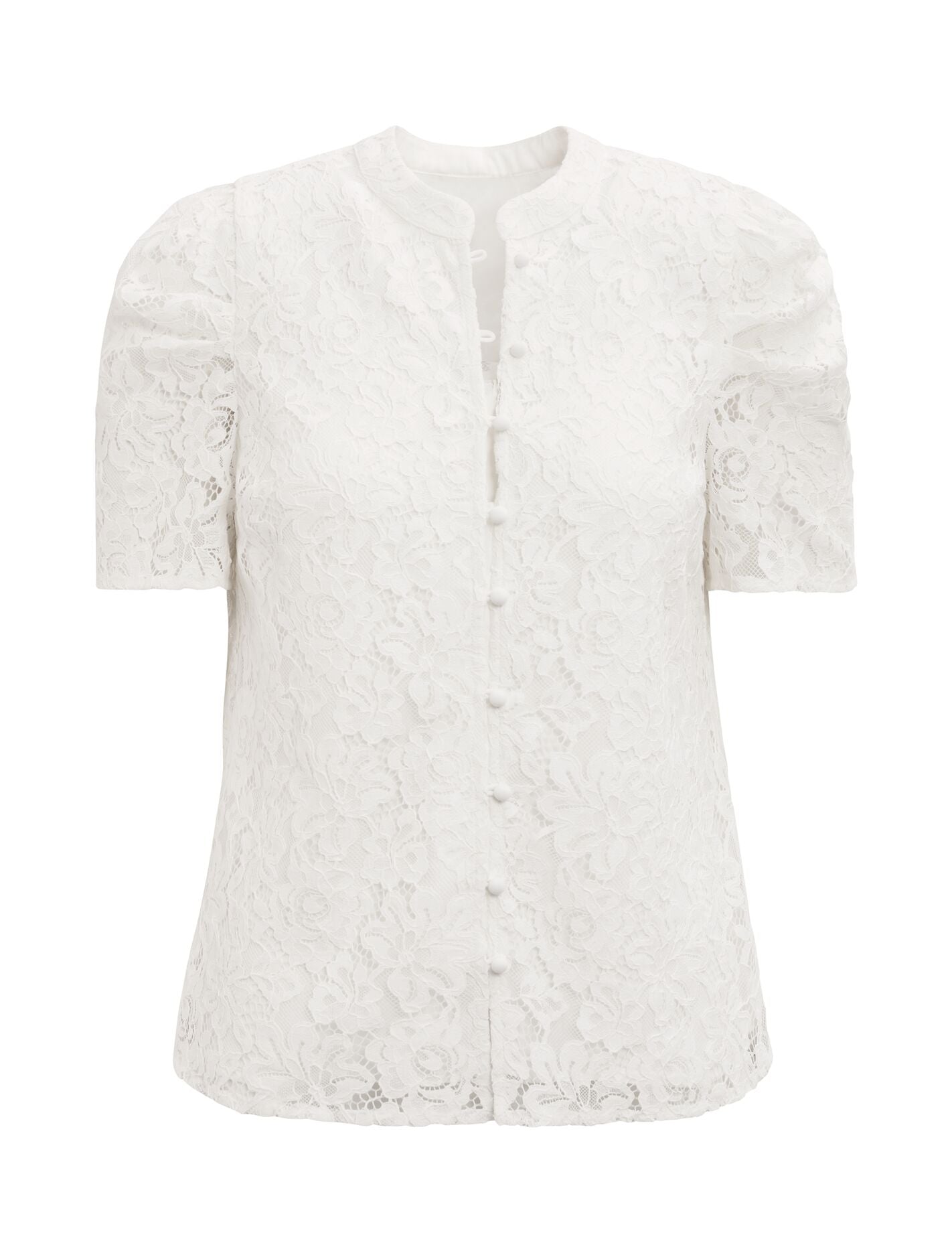 Lina Short Sleeve Lace Blouse Forever New