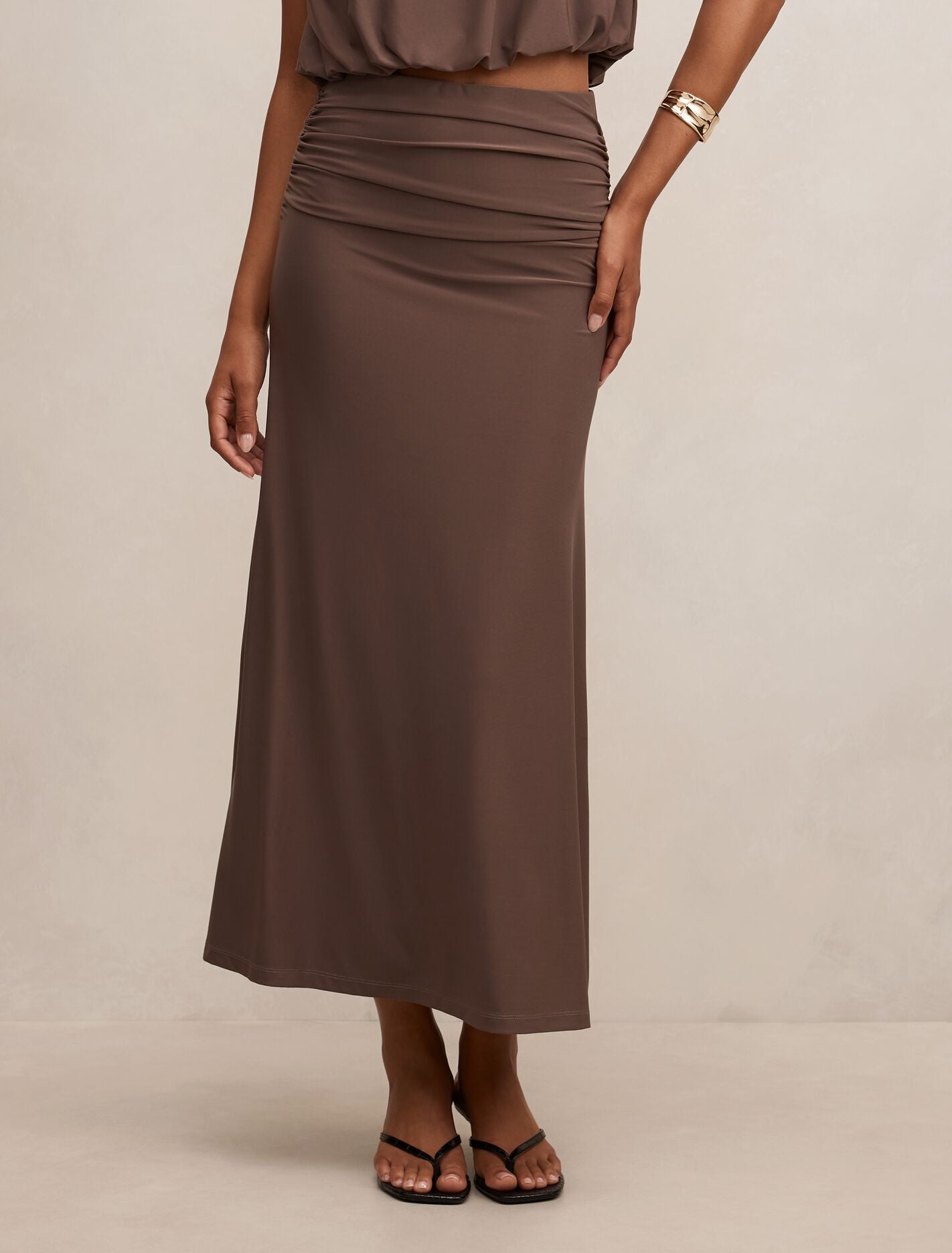 Sutton Flute Maxi Skirt Mink Co-Ord Forever New