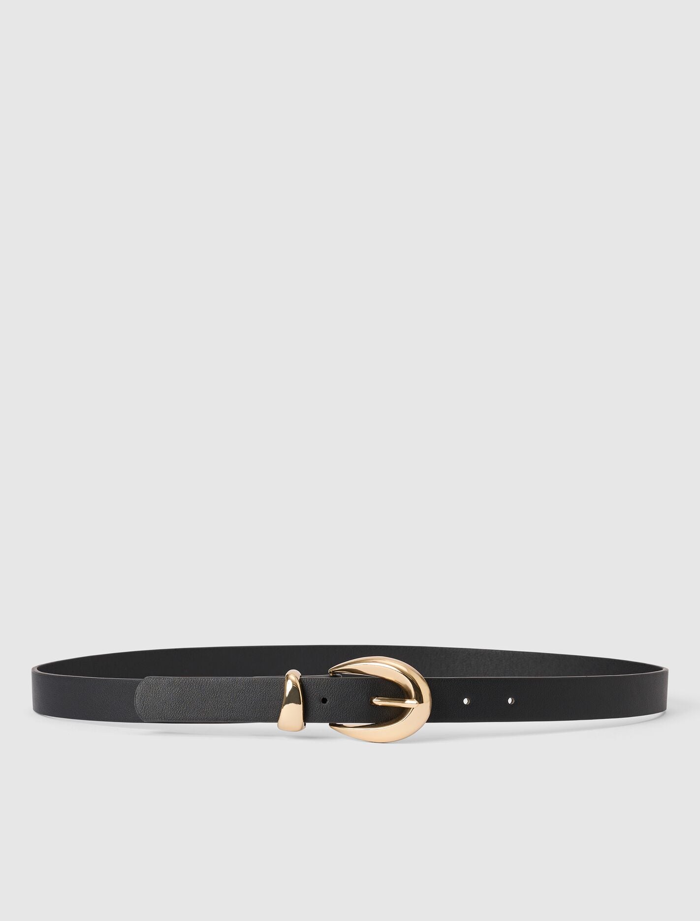 Bella Curve Buckle Belt Black Forever New