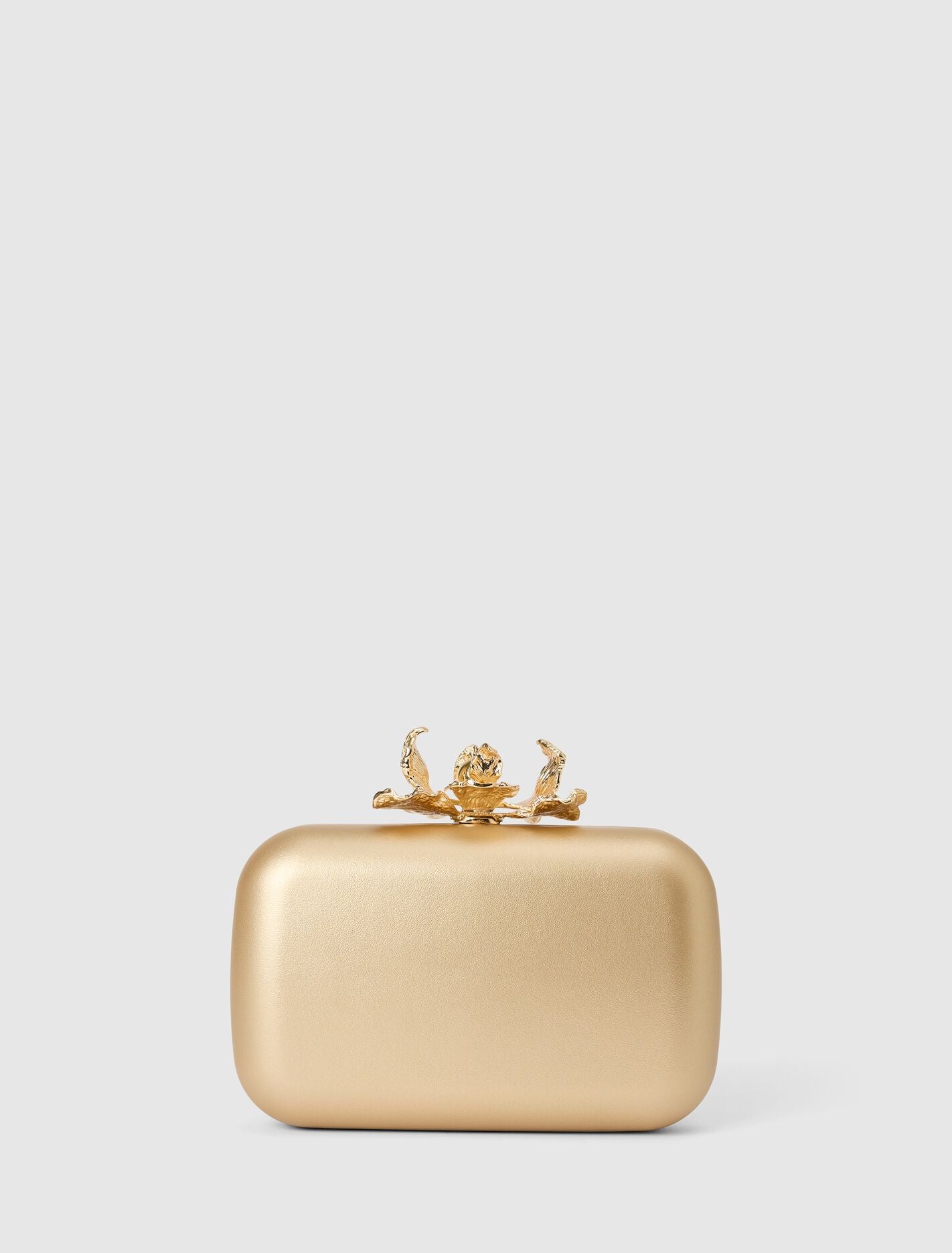 Gina Orchid Clasp Hardcase Clutch 0 Gold Forever New