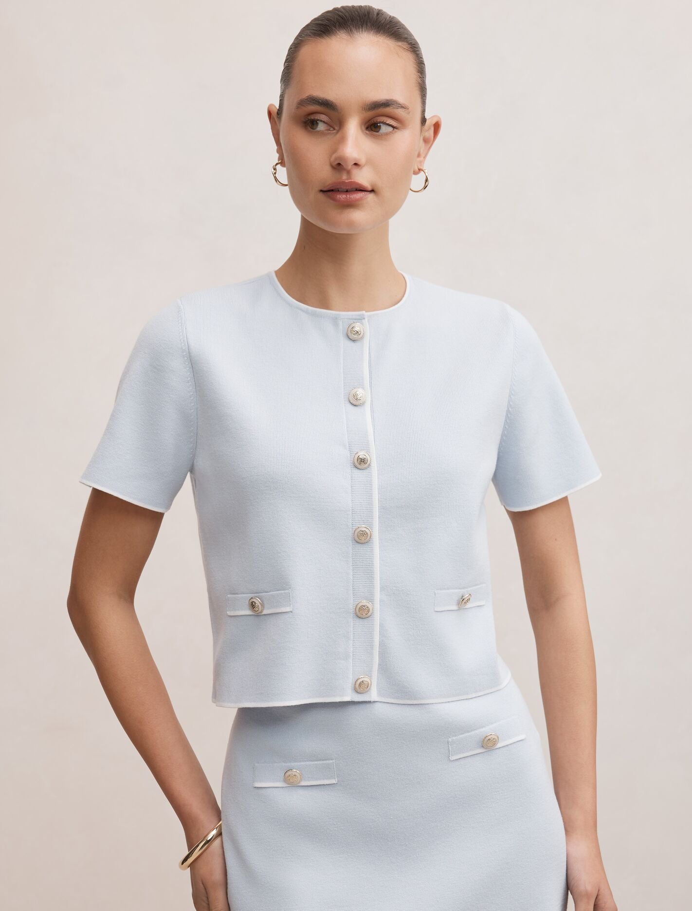Luna Tipped Knit Top Forever New