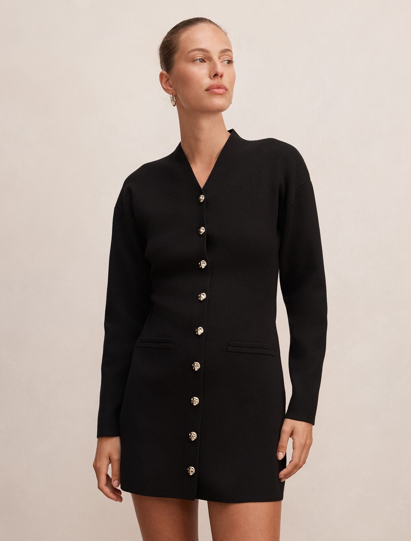Victoria Sculpted Knit Dress Black Forever New