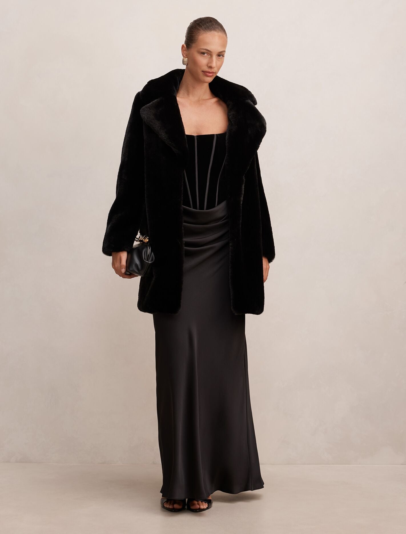 Harriet Short Faux Fur Midi Coat Forever New
