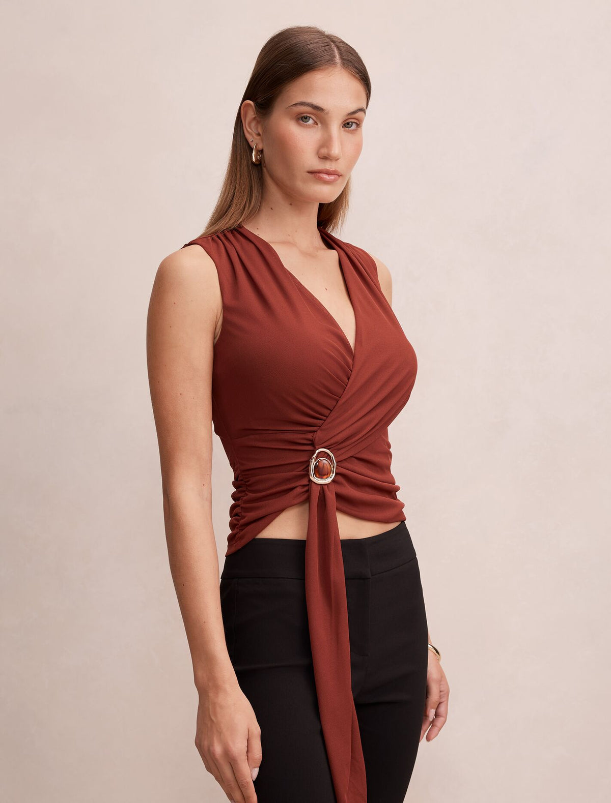 Candice Hardware Wrap Top Forever New