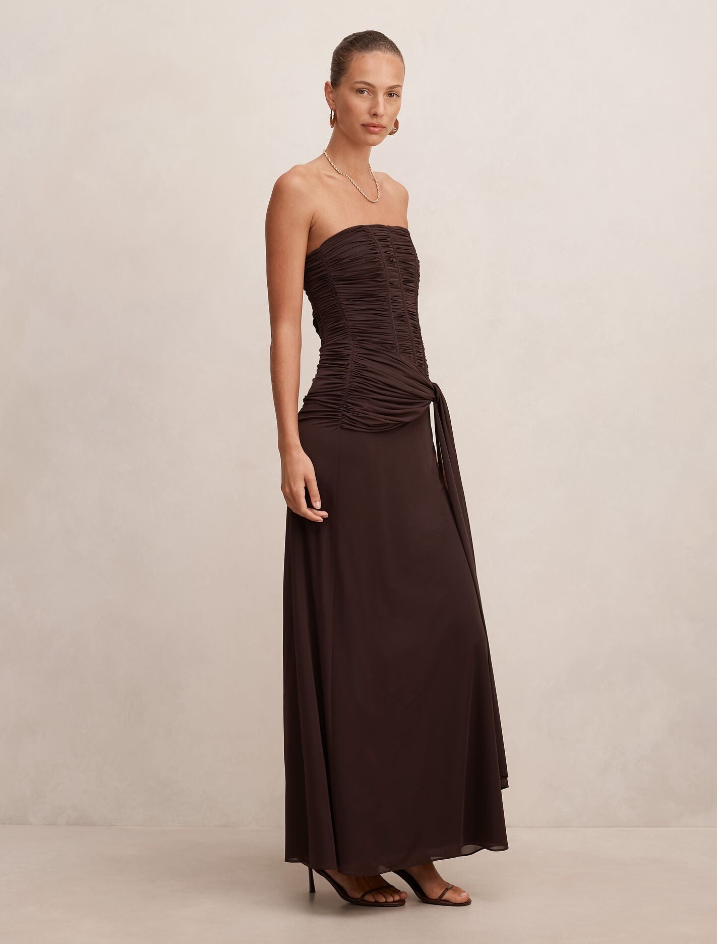 Lorelei Strapless Ruched Maxi Dress Forever New