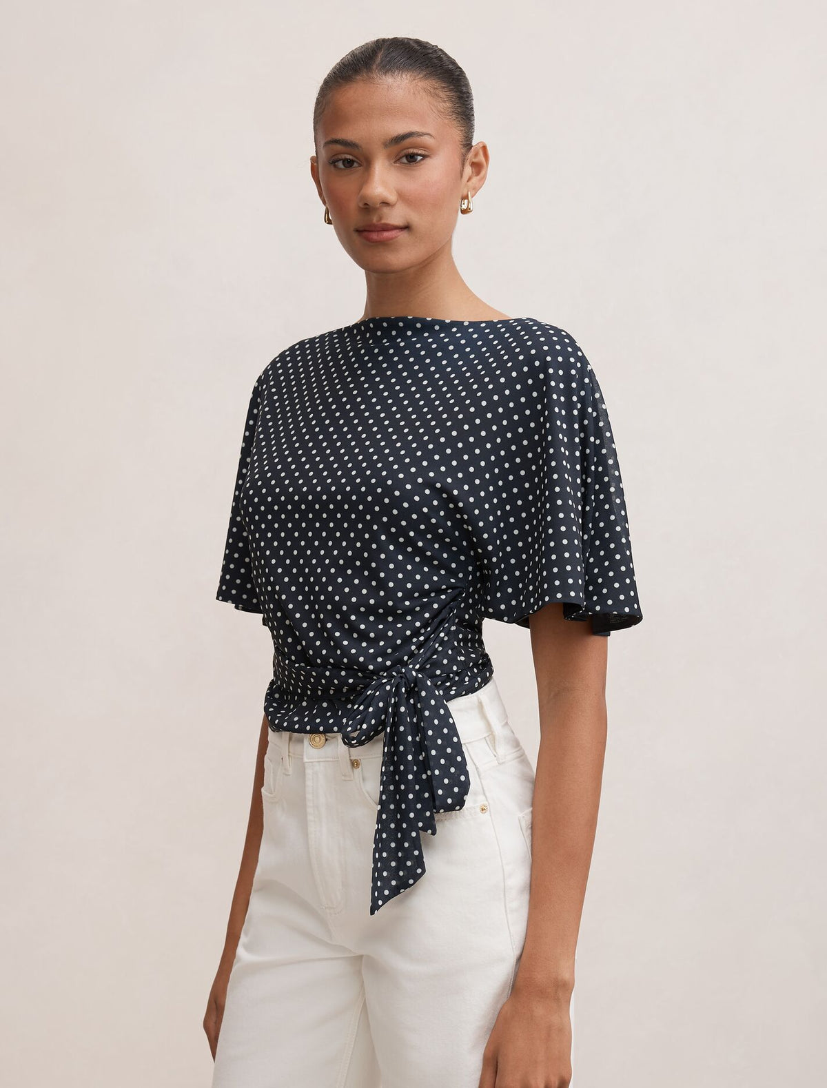 Paige Flutter Sleeve Tie Back Top Forever New