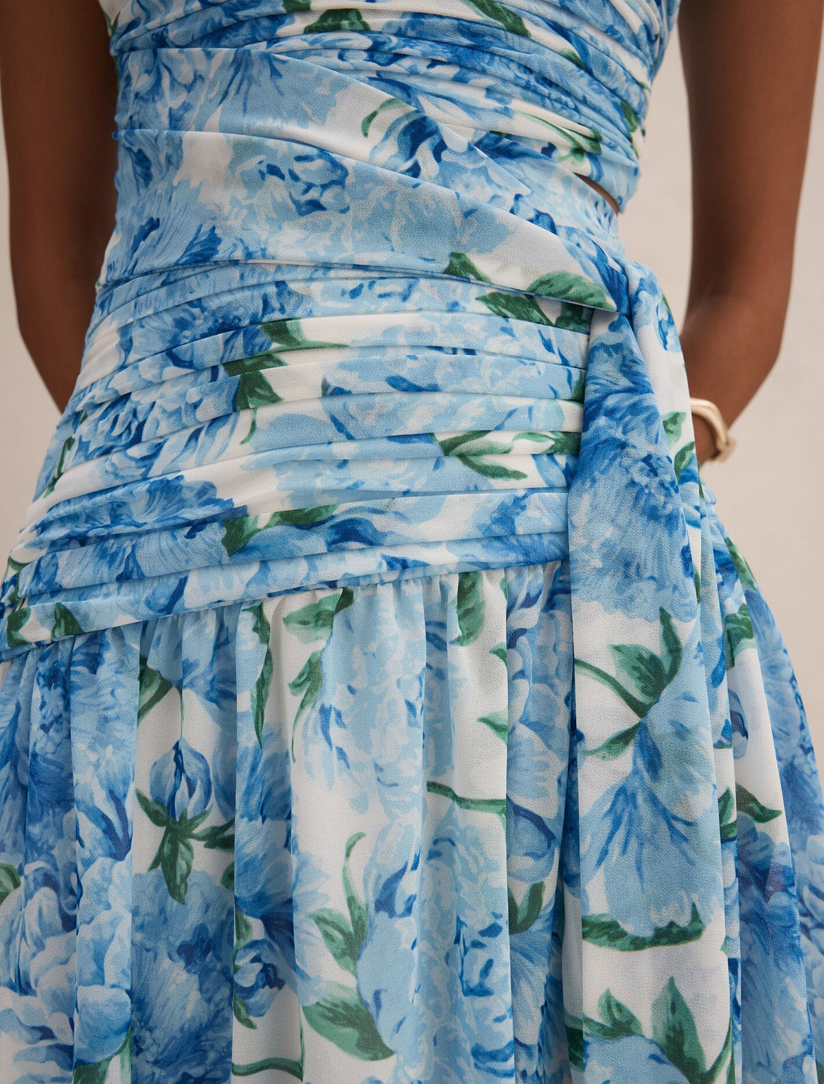 Connie Petite Ruched Asym Maxi Dress Forever New