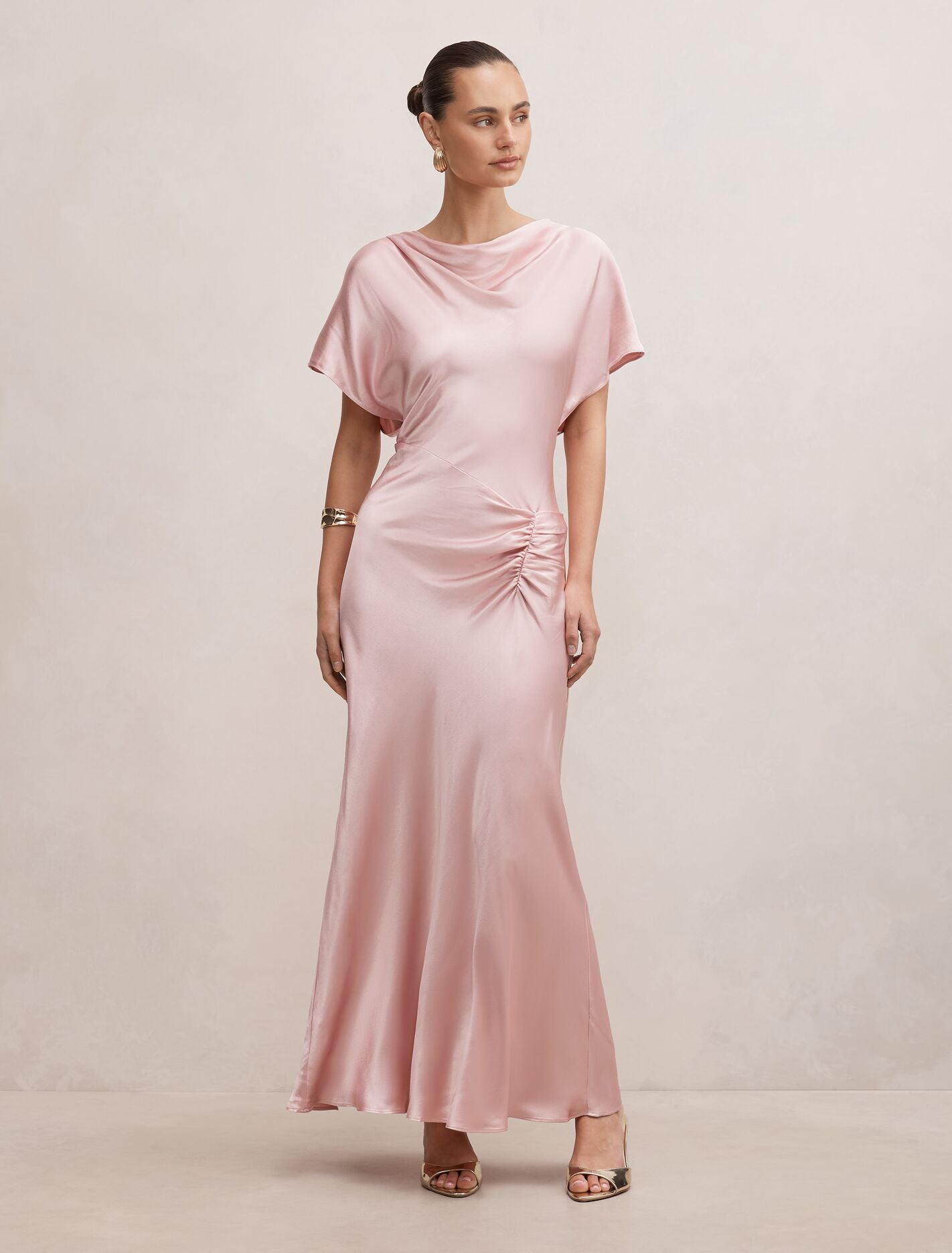 Ada Grown On Sleeve Maxi Dress Soft Pink Forever New