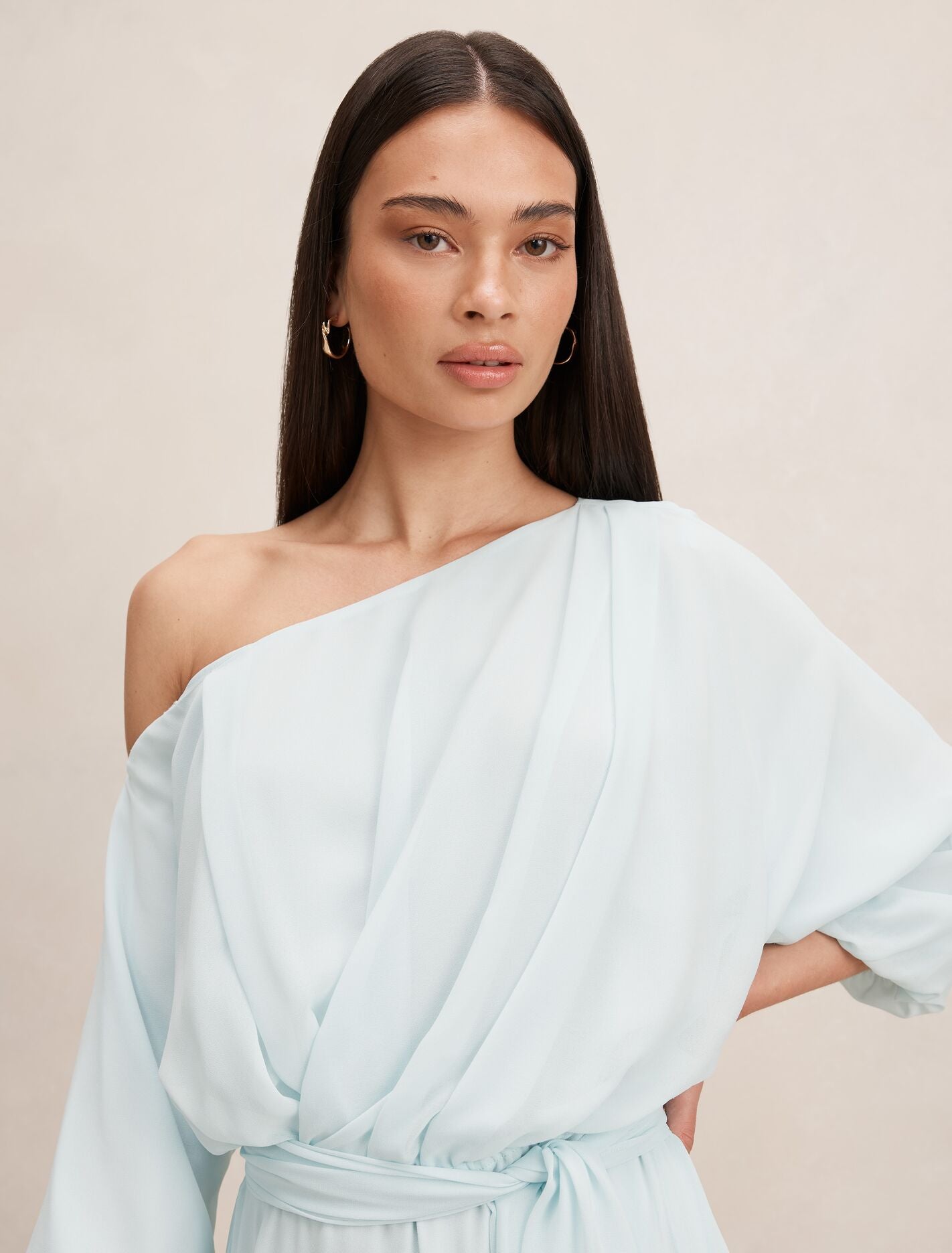 Samantha Tipped Draped Midi Dress Forever New