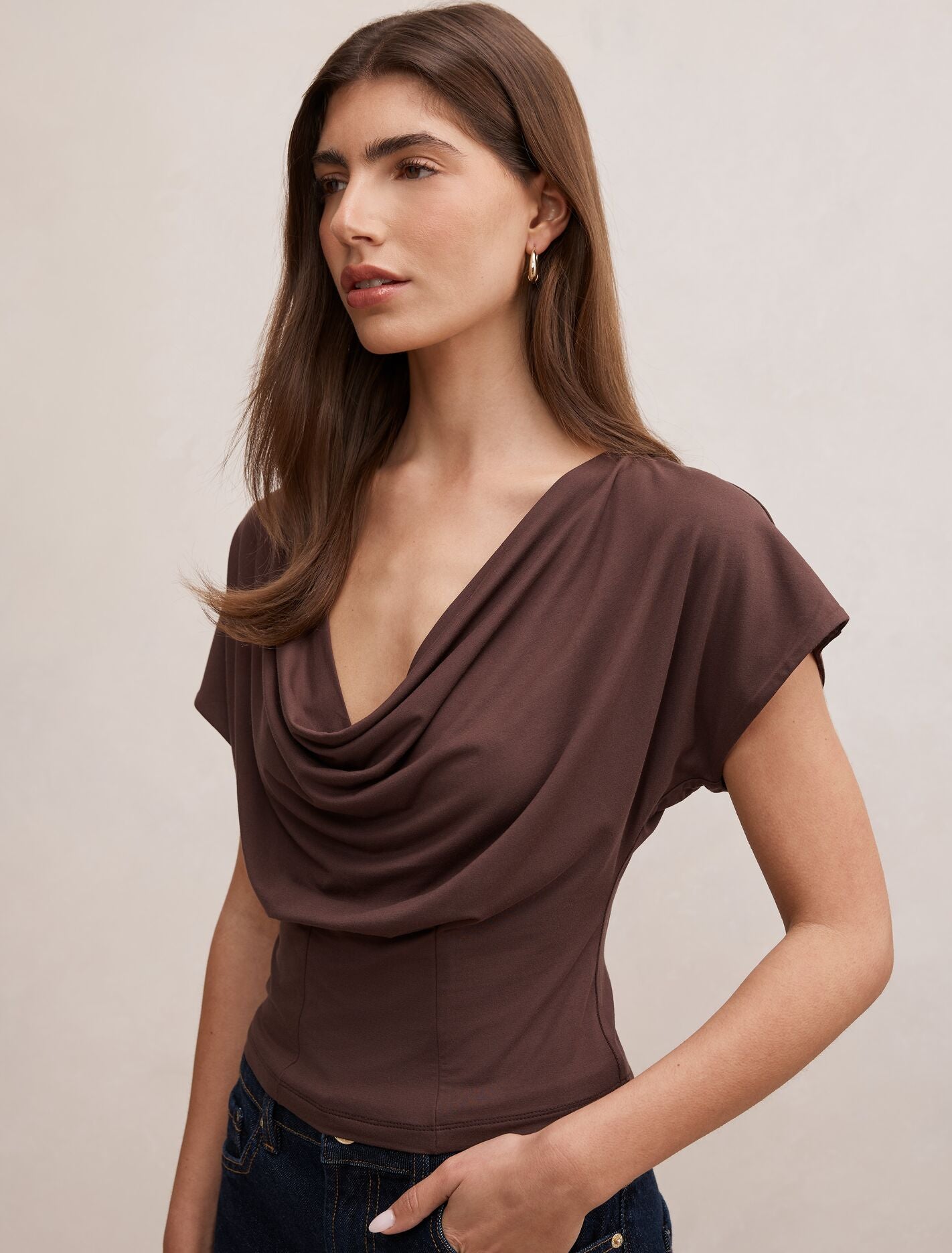 Phoebe Draped Cowl Top Forever New