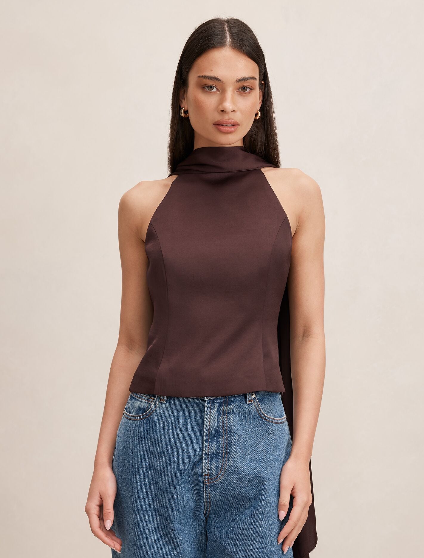 Millie High Neck Cape Top Forever New