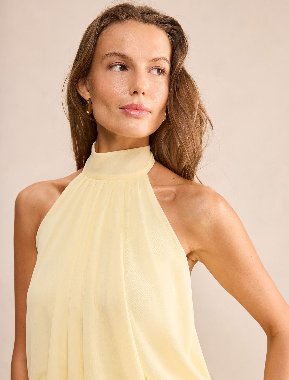 Layne Bubble Waist Halter Top Forever New
