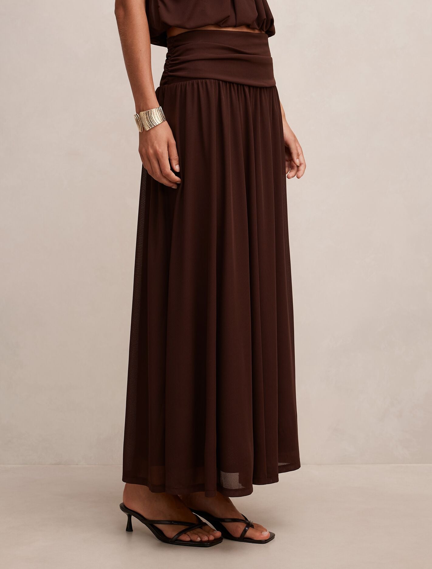 Layne Gathered Basque Maxi Skirt Forever New
