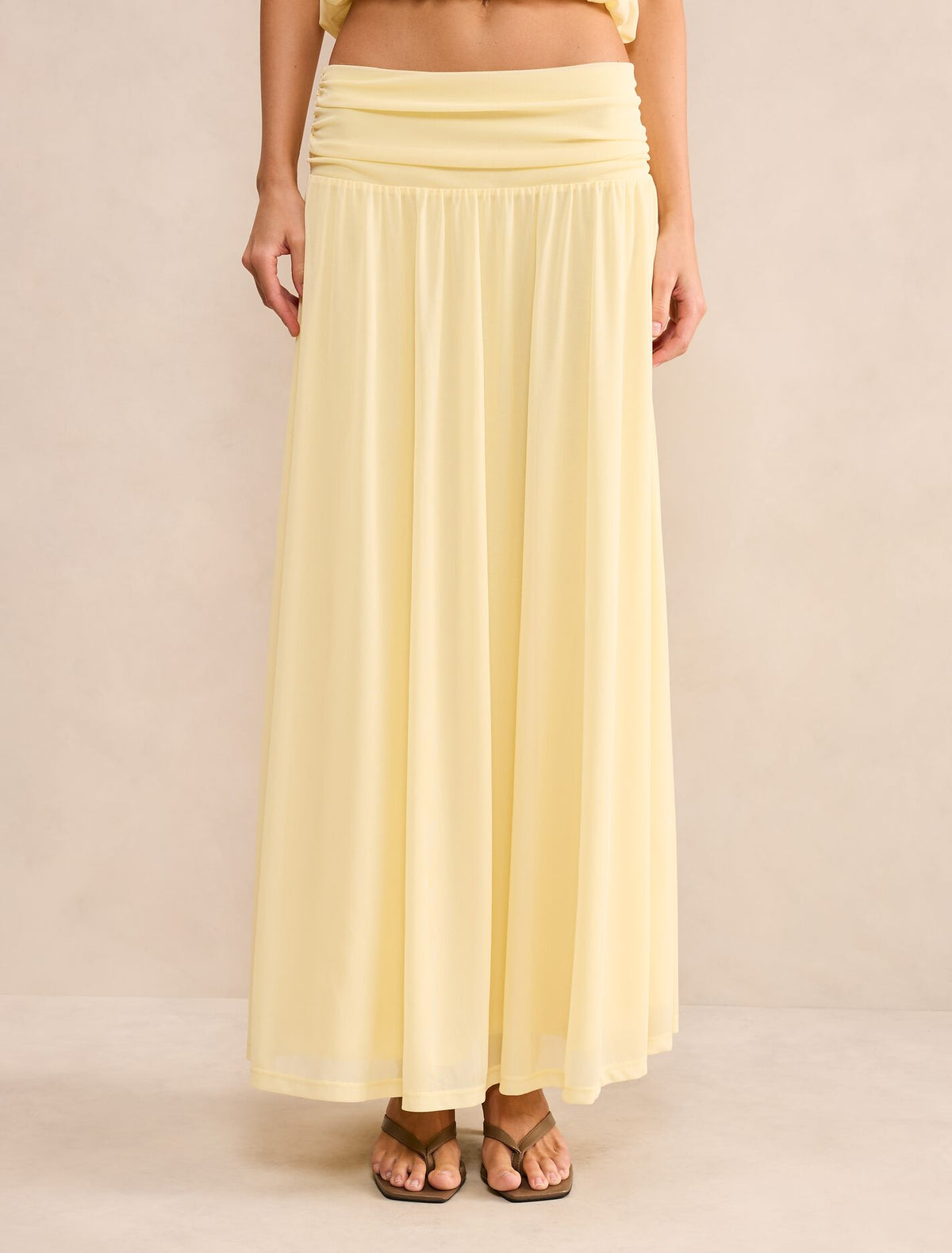 Layne Gathered Basque Maxi Skirt Daffodil Yellow Co-Ord Forever New