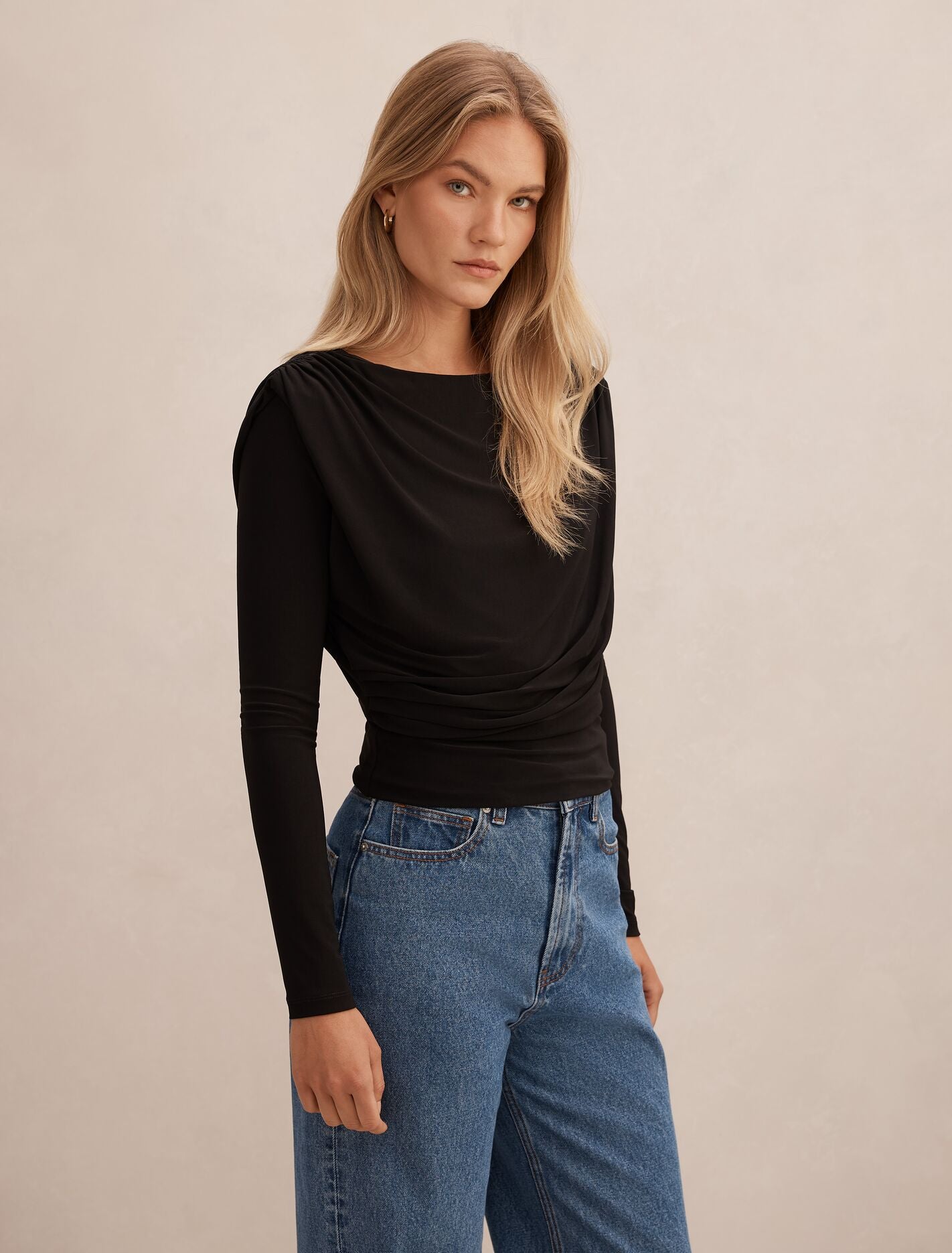 Estelle Bubble Waist Long Sleeve Top Forever New