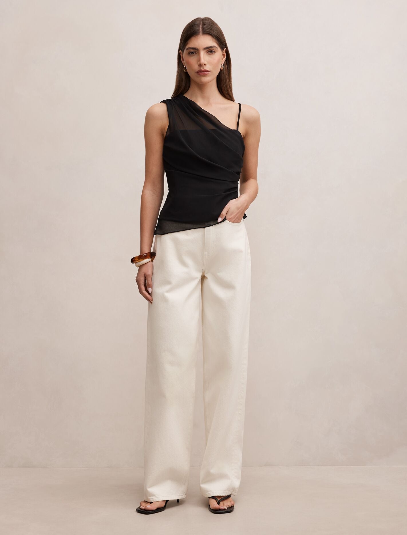 Morgan Draped Shoulder Top Forever New