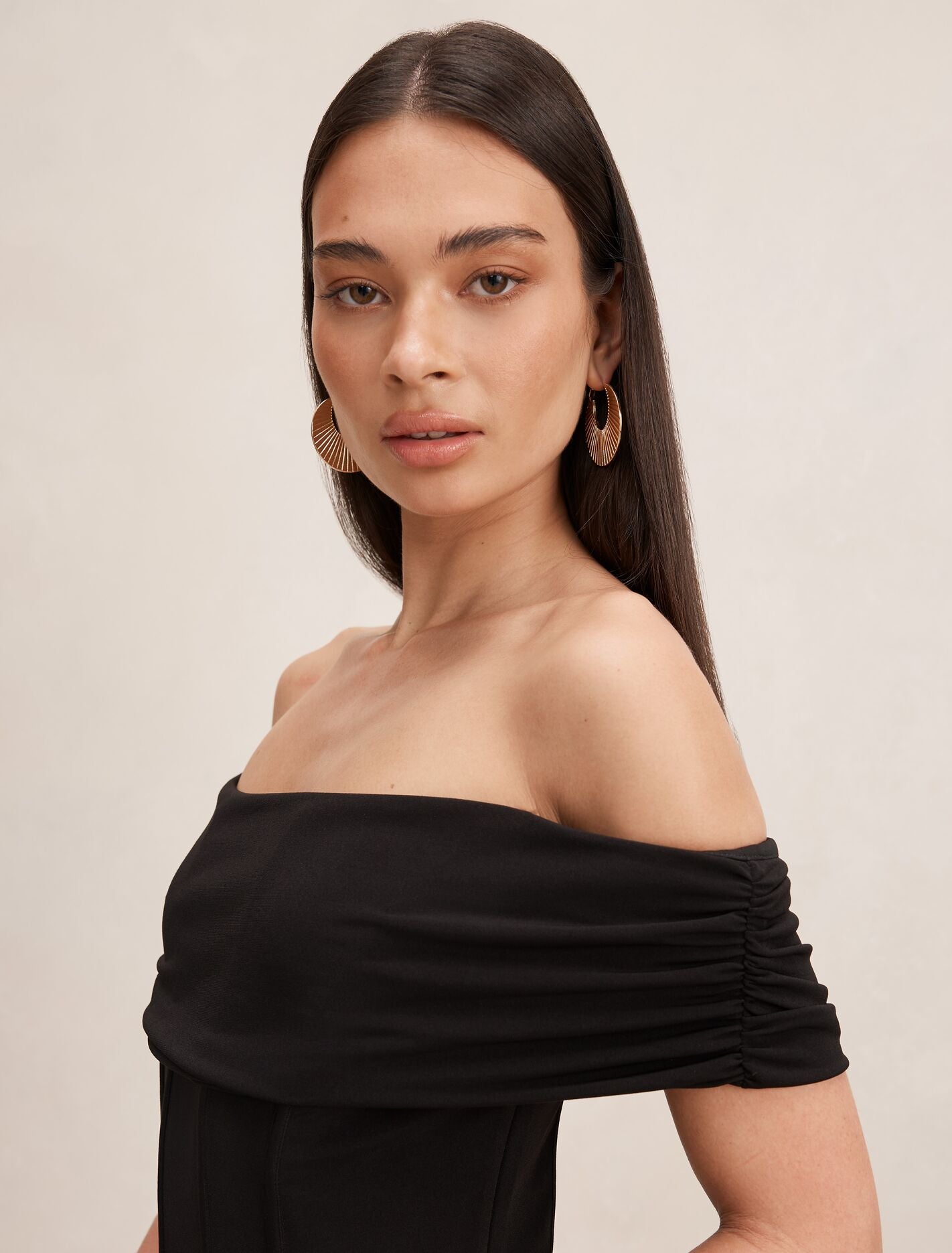 Ania Ruched Bardot Maxi Dress Forever New