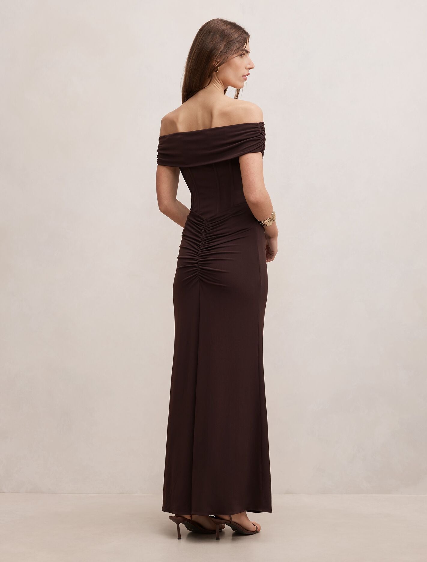 Ania Ruched Bardot Maxi Dress Forever New
