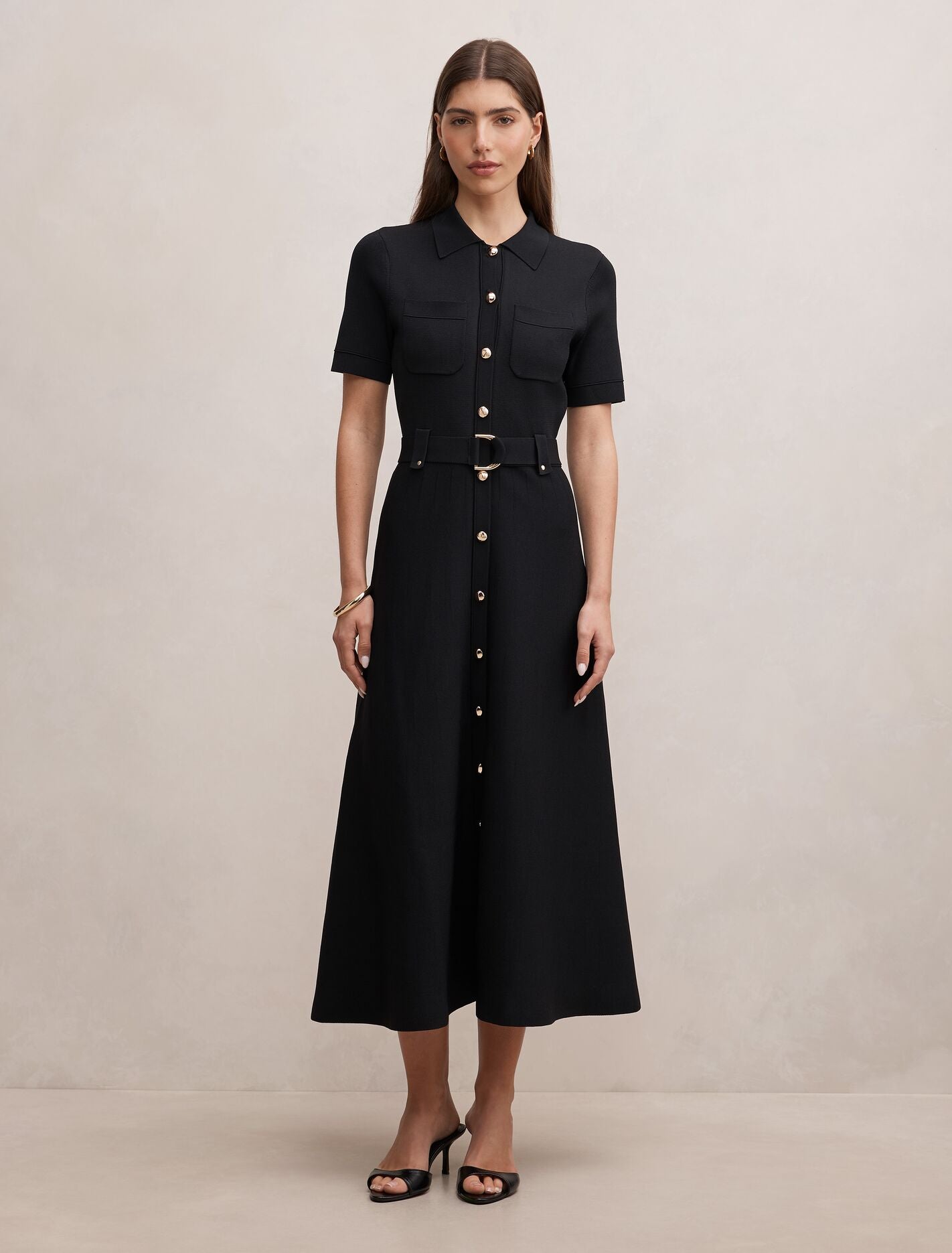 Amy Knit Midi Dress Black Forever New