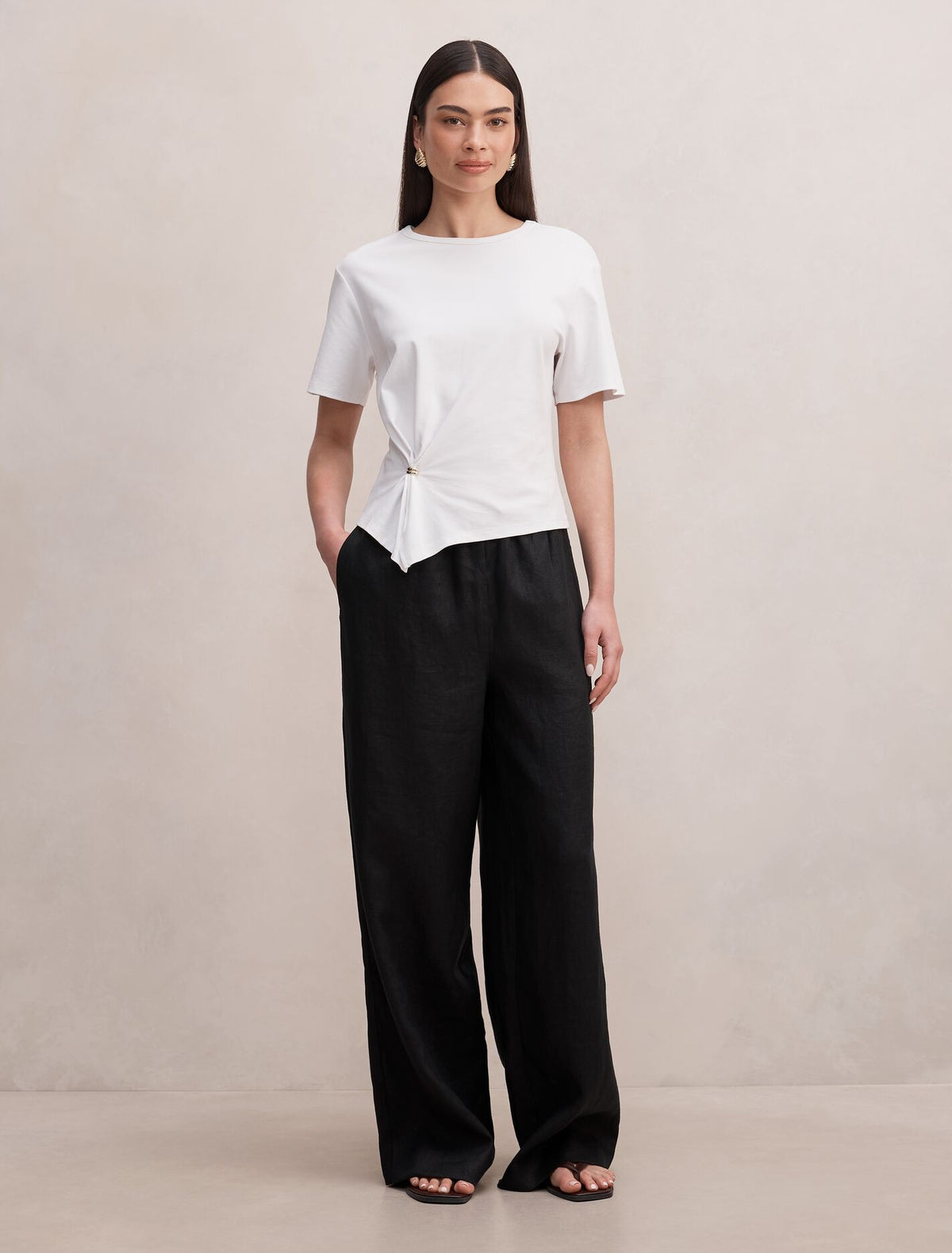 Lily Linen Drawstring Pants Forever New