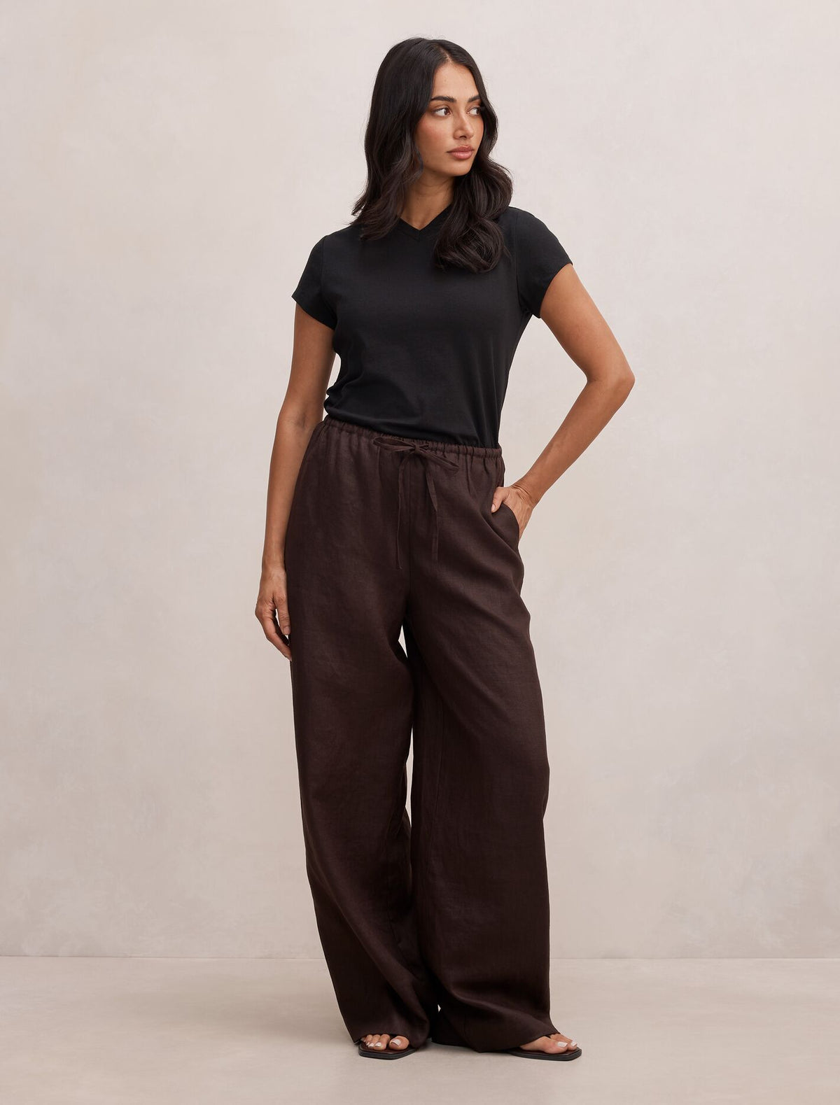 Lily Linen Drawstring Pants Forever New