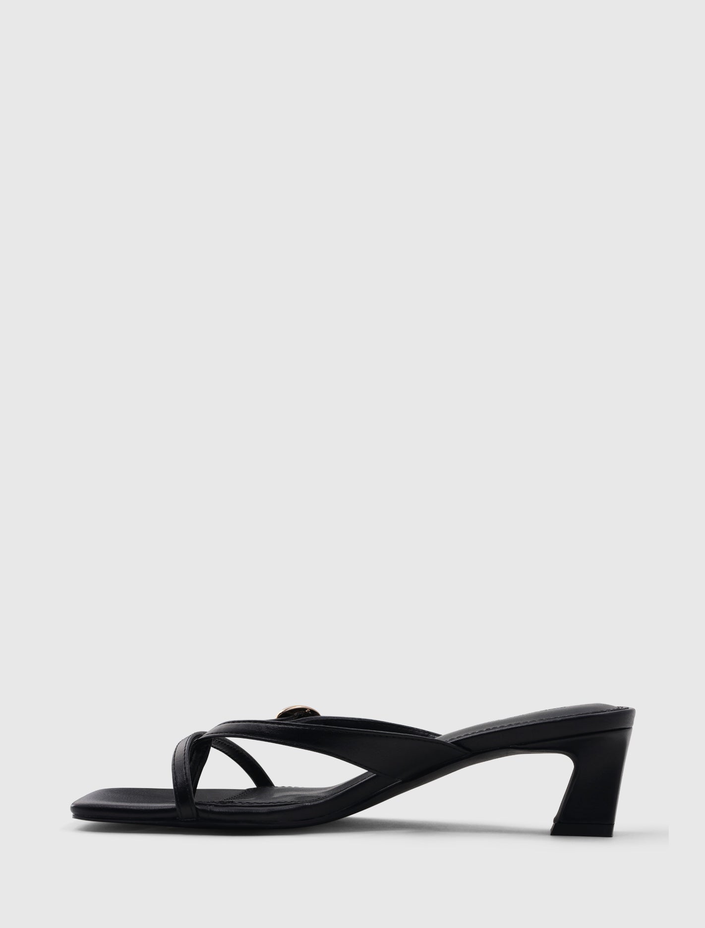 Belinda Buckle Detail Thong Heeled Sandal Forever New