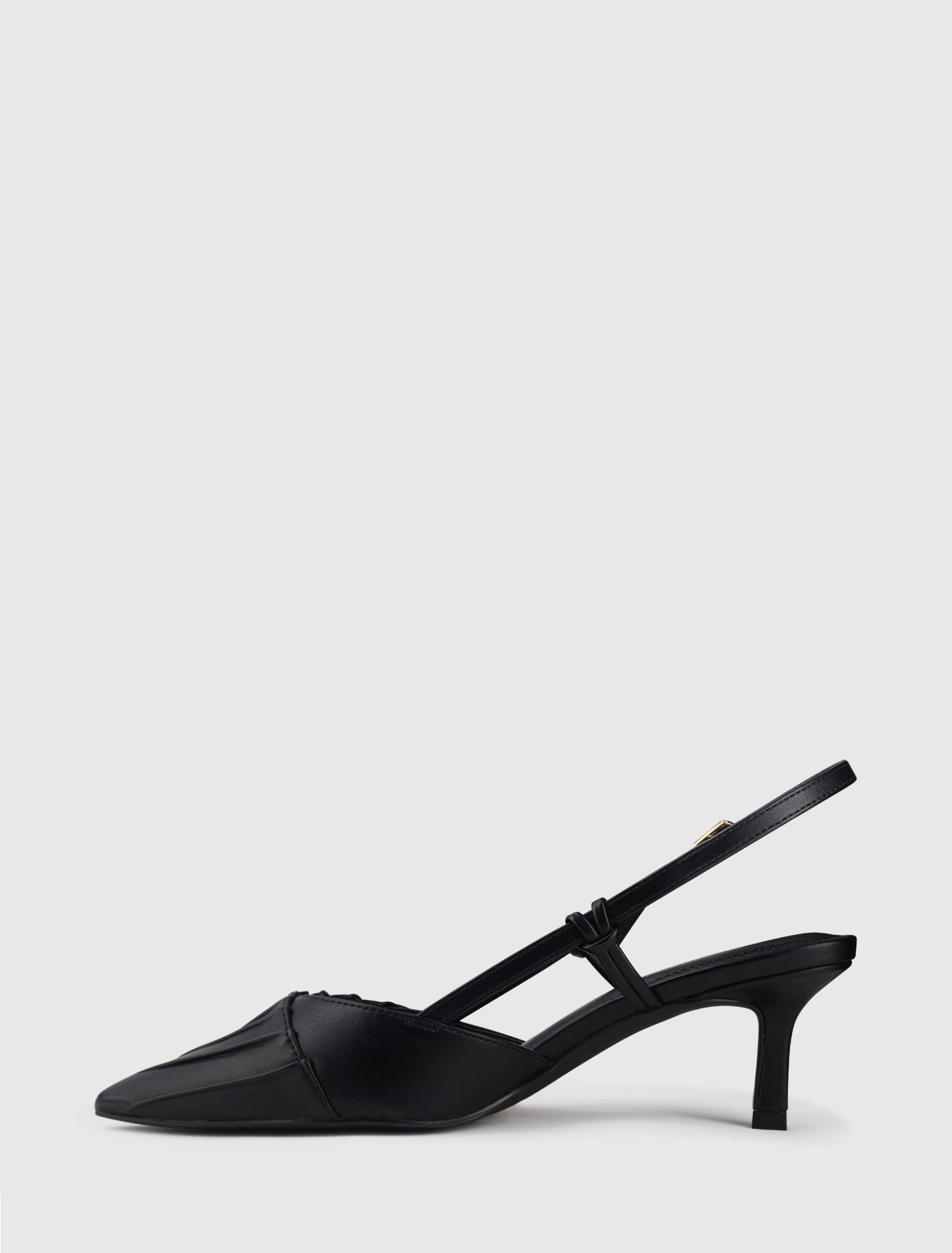 Petra Pleat Detail Heel Court Shoe Forever New
