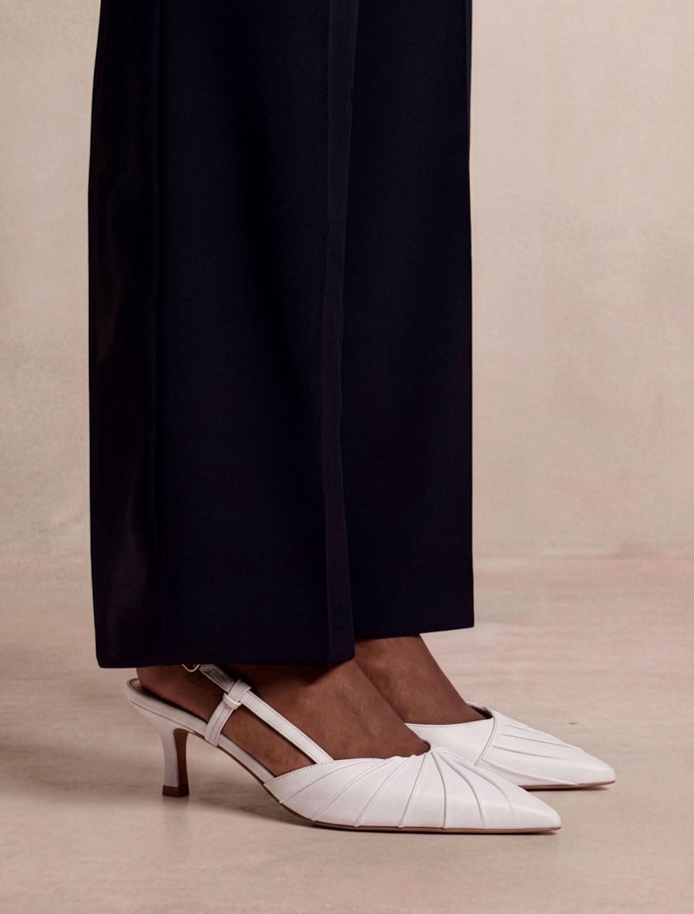 Petra Pleat Detail Heel Court Shoe
