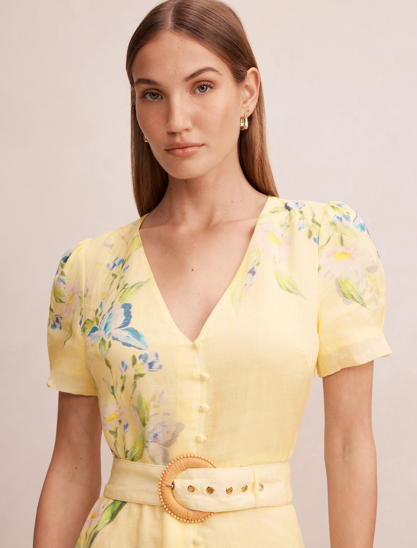 Calissa V-Neck Short Sleeve Midi Dress