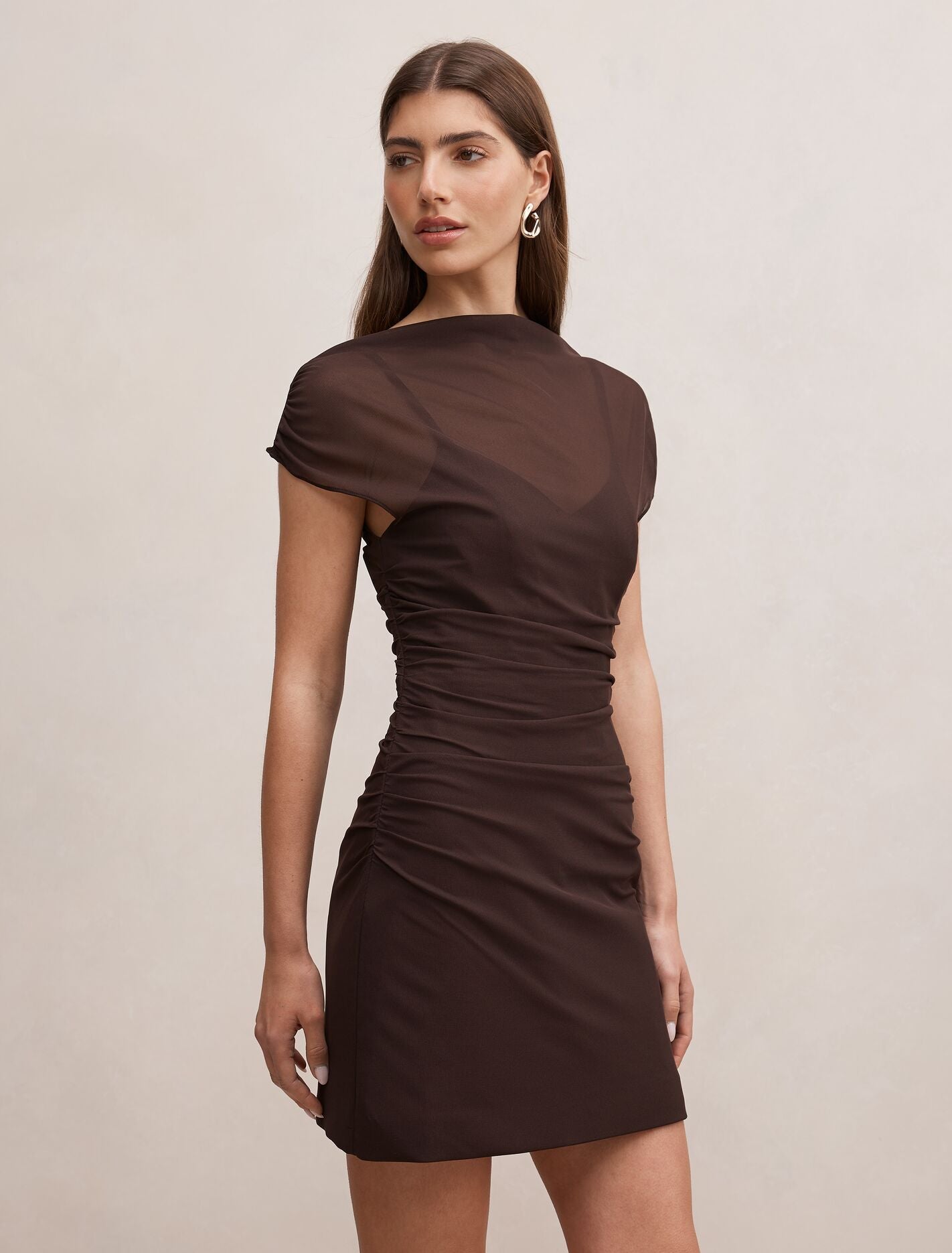 Vivianna Mesh Overlay Mini Dress Forever New