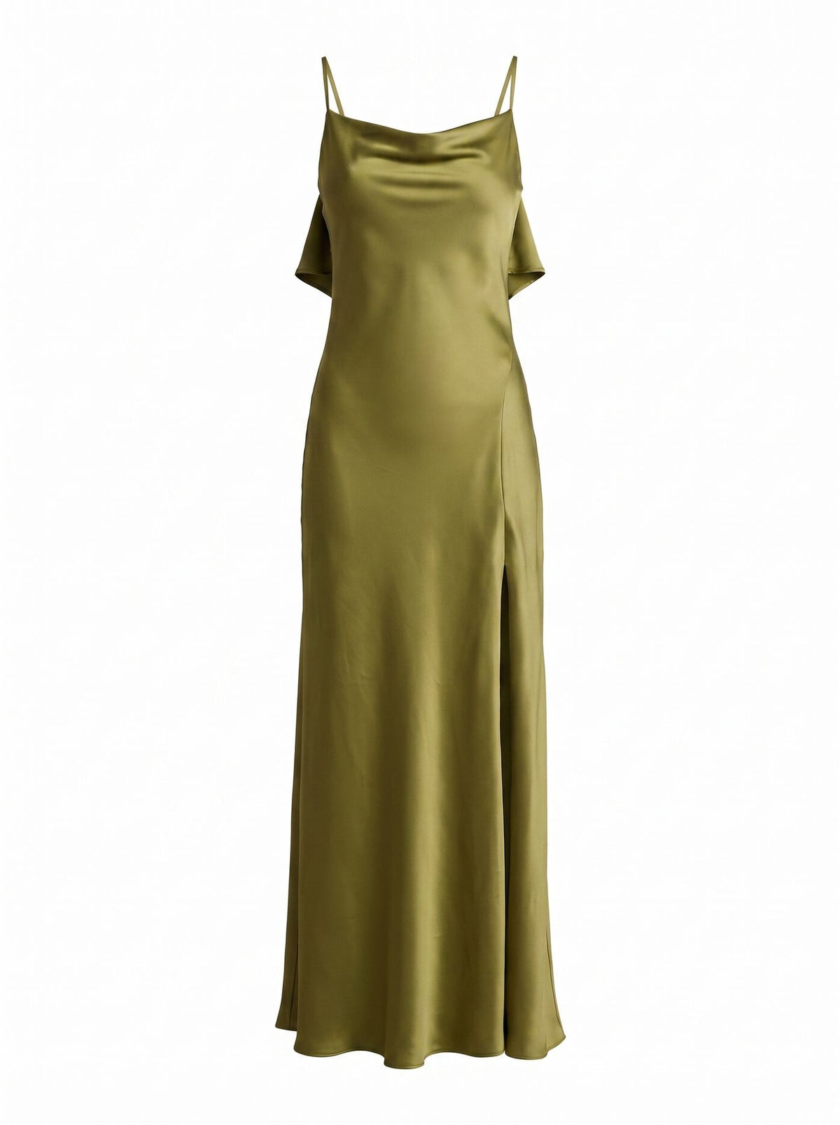 Allora Ruffle Back Satin Maxi Dress Forever New