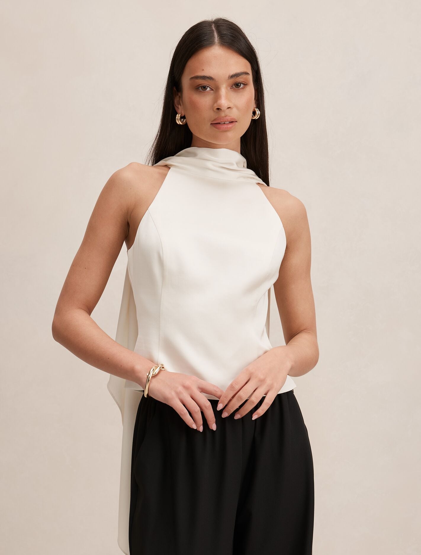 Millie High Neck Cape Top