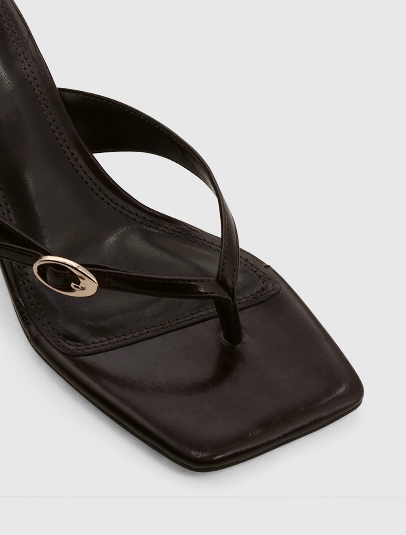 Belinda 2 Buckle Detail Thong Heeled Sandal