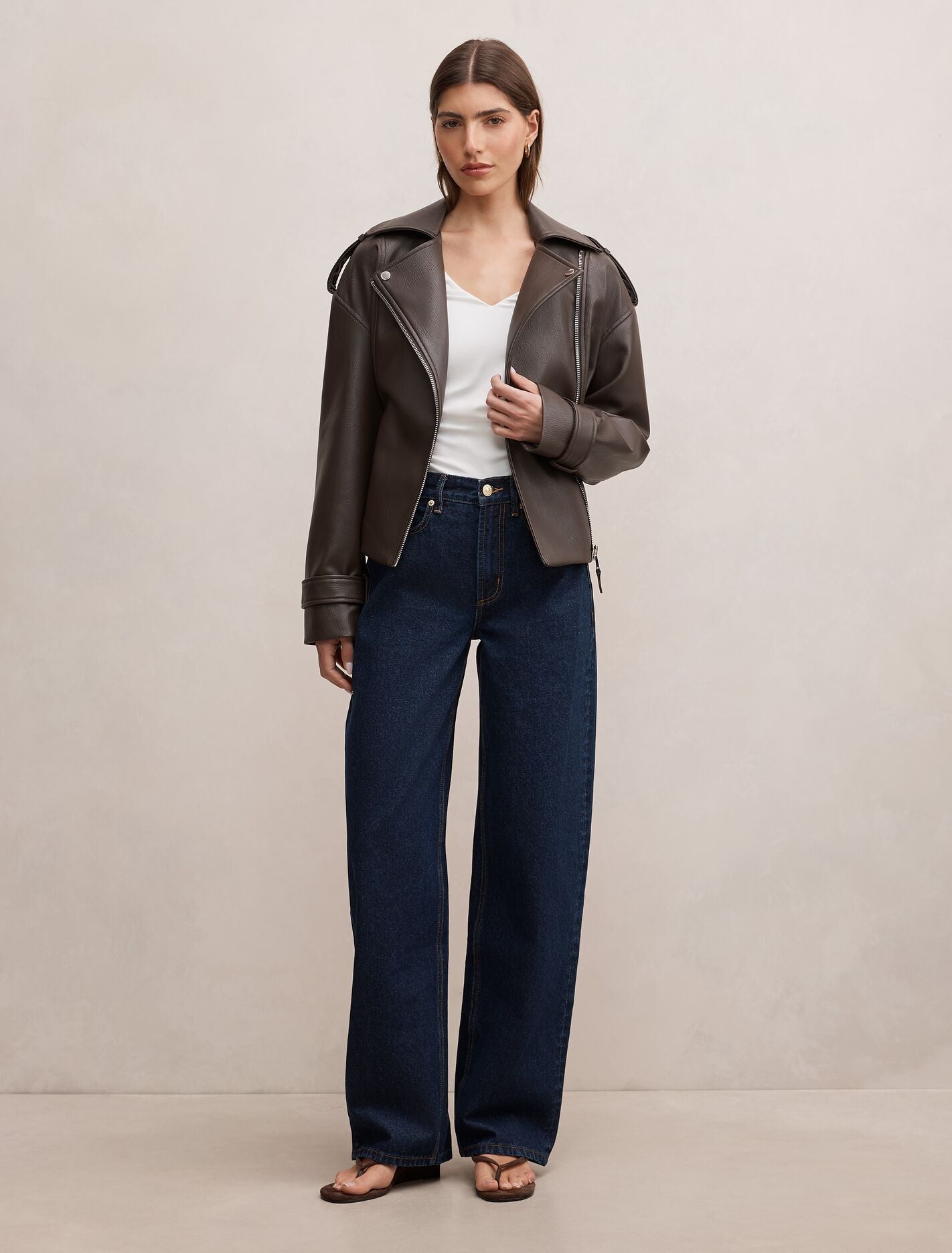 Brooklyn Pu Belted Biker Jacket Forever New