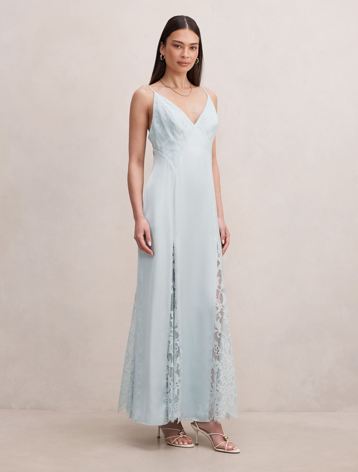 Salome V Neck Lace Maxi Dress Forever New