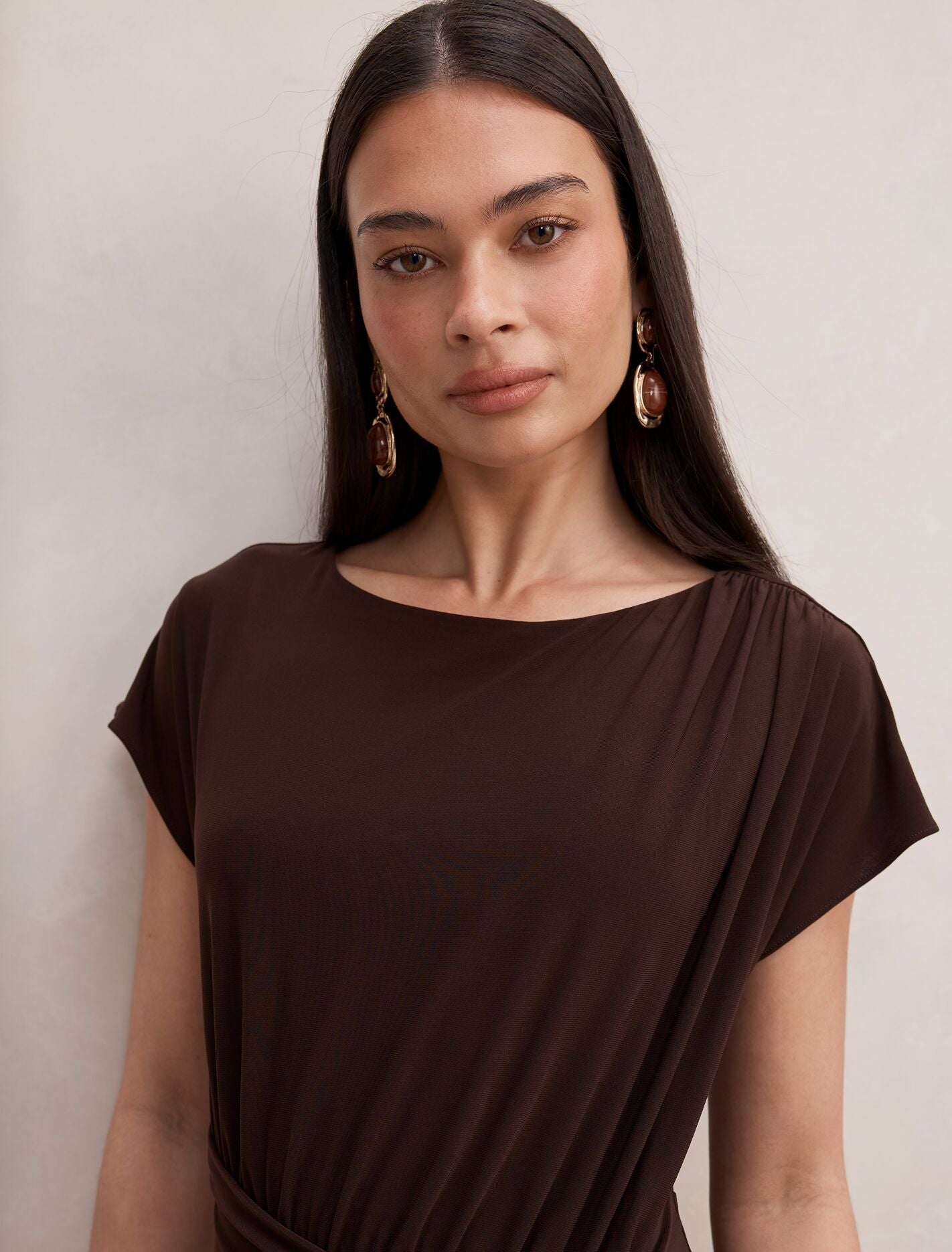 Lacie Draped Jersey Midi Dress Forever New