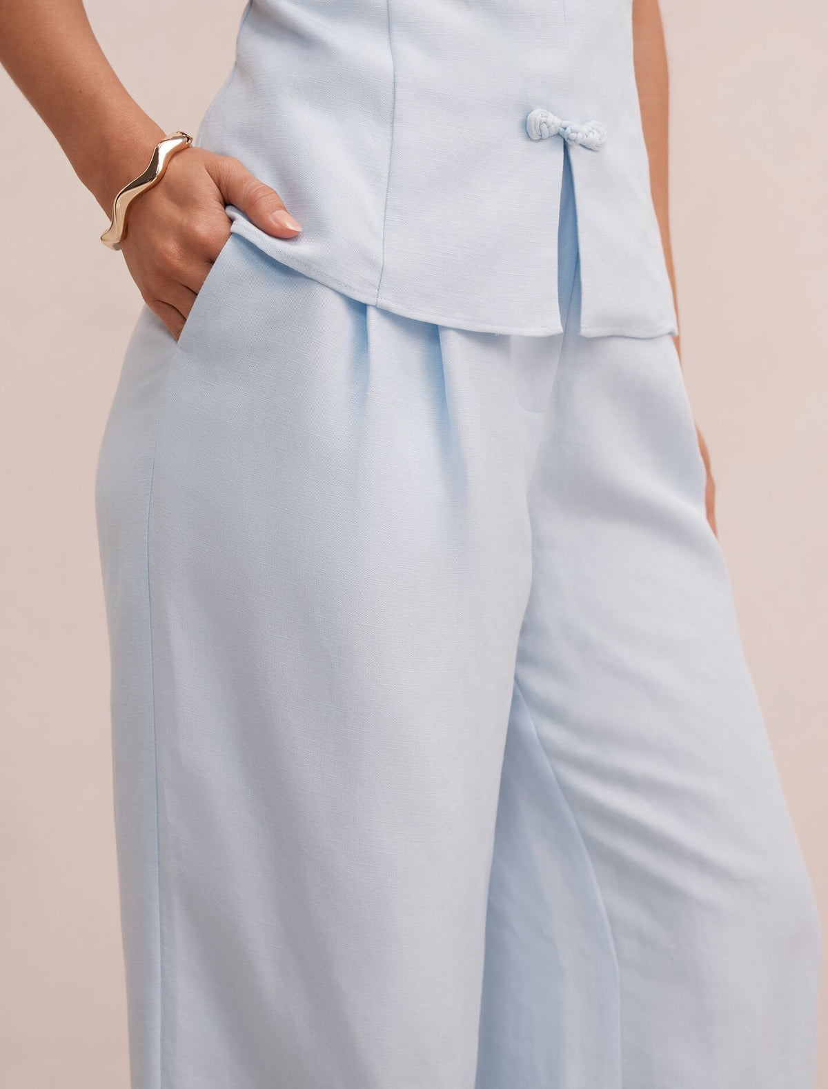 Eva Petite Linen Wide Leg Pants Forever New