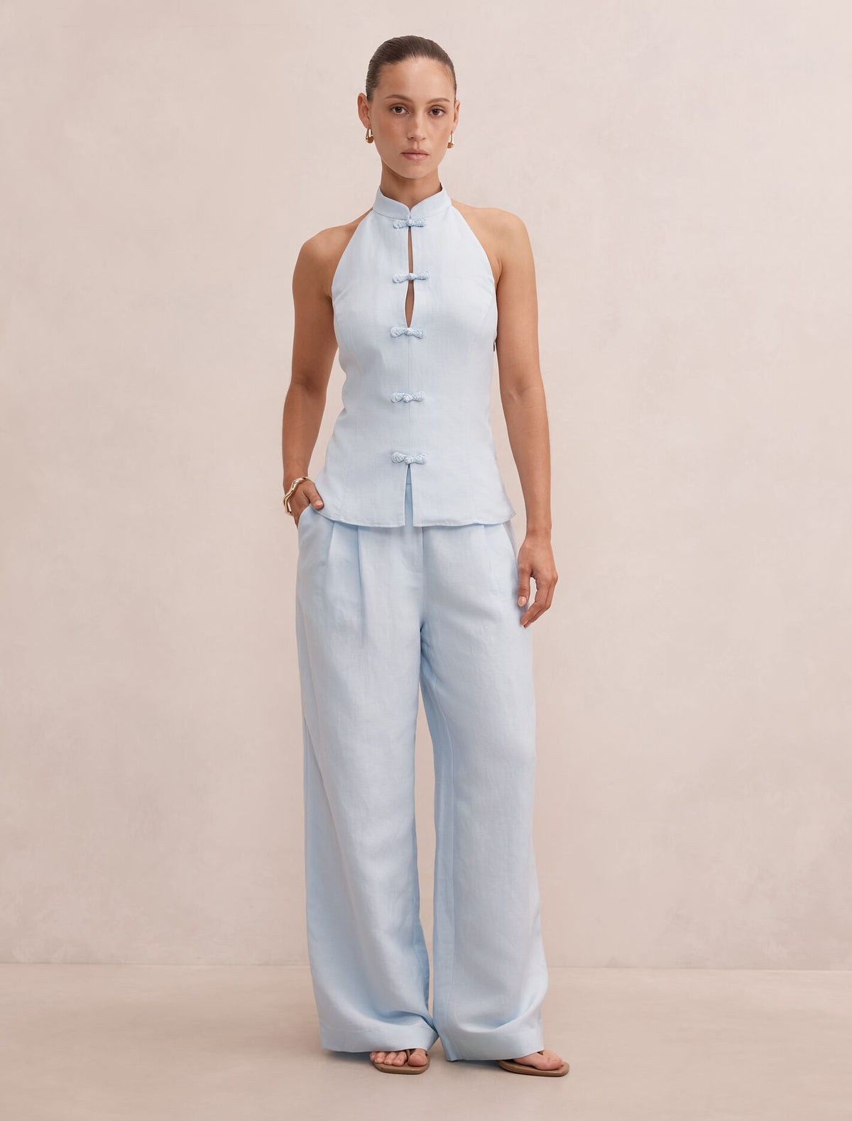 Eva Petite Linen Wide Leg Pants Forever New