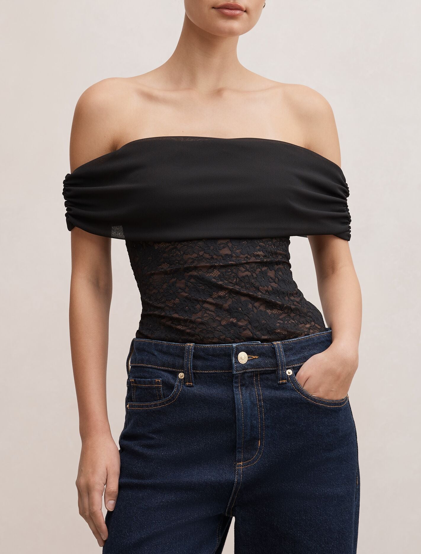 Lily Lace Bardot Top Forever New