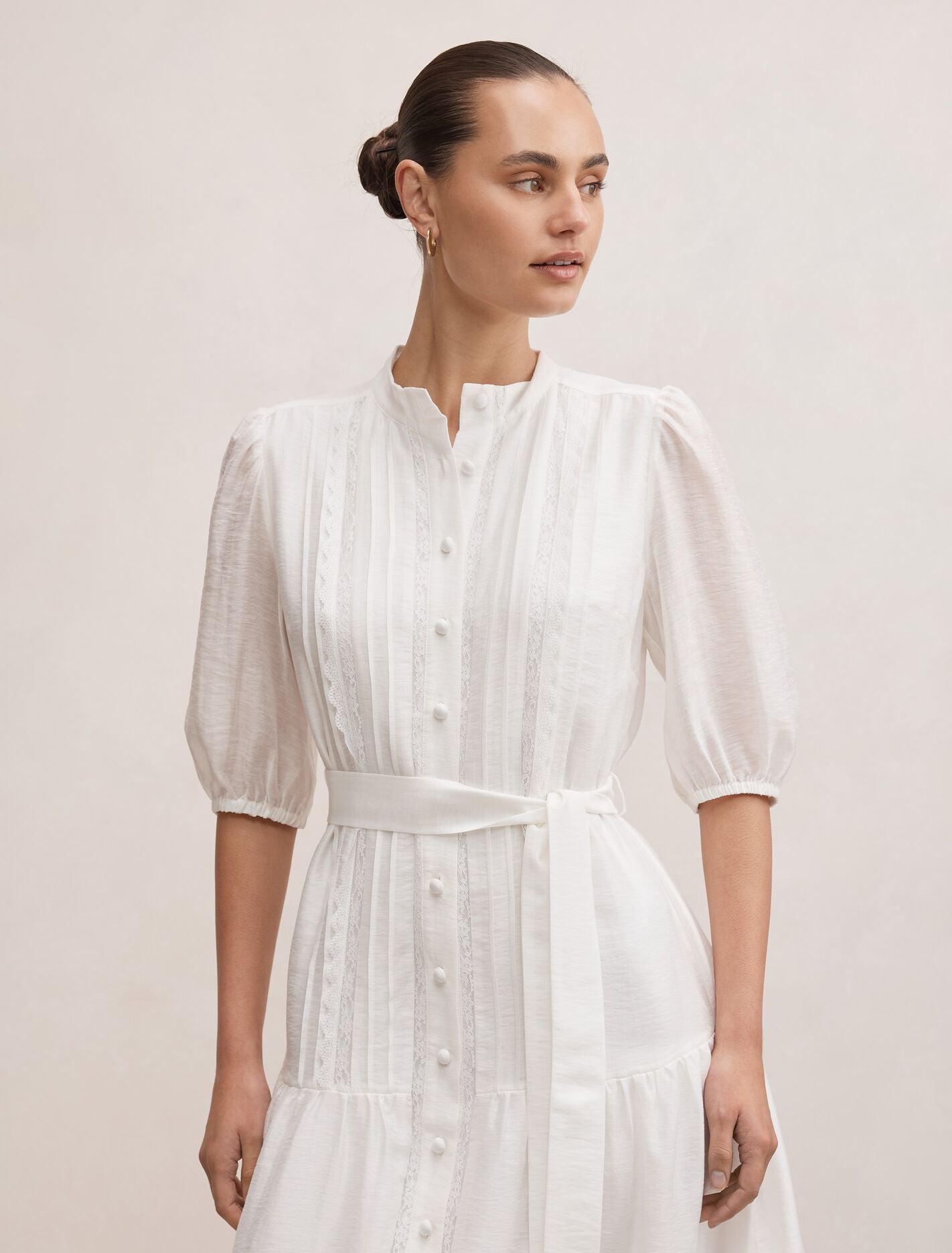 Rachel Short Sleeve Trim Midi Dress Forever New
