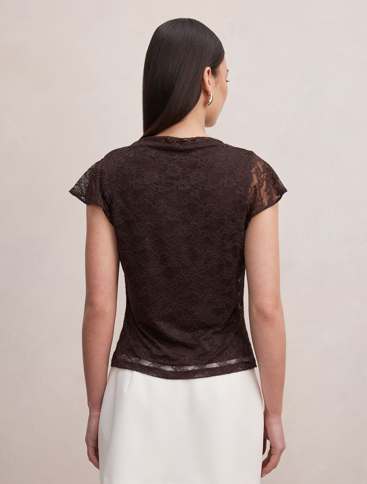 Hyacinth Lace Flutter Sleeve Top Forever New