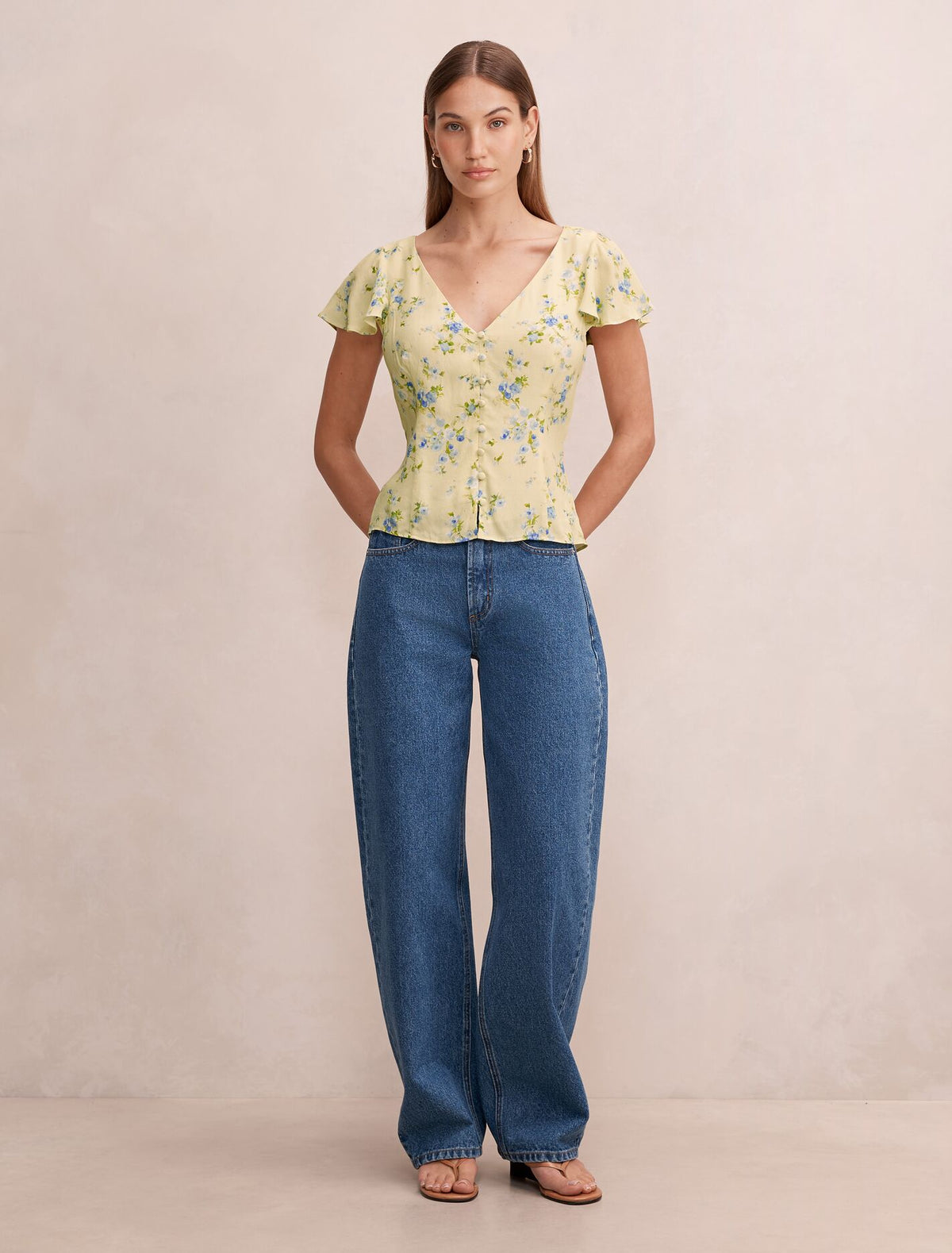 Daphne Flutter Sleeve Blouse Forever New