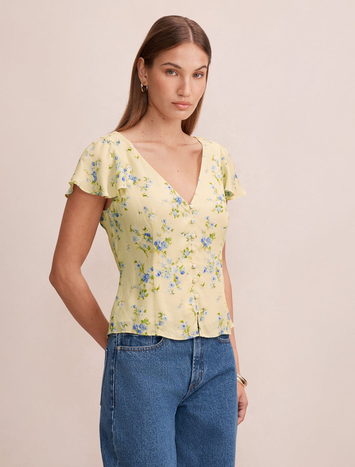 Daphne Flutter Sleeve Blouse Forever New