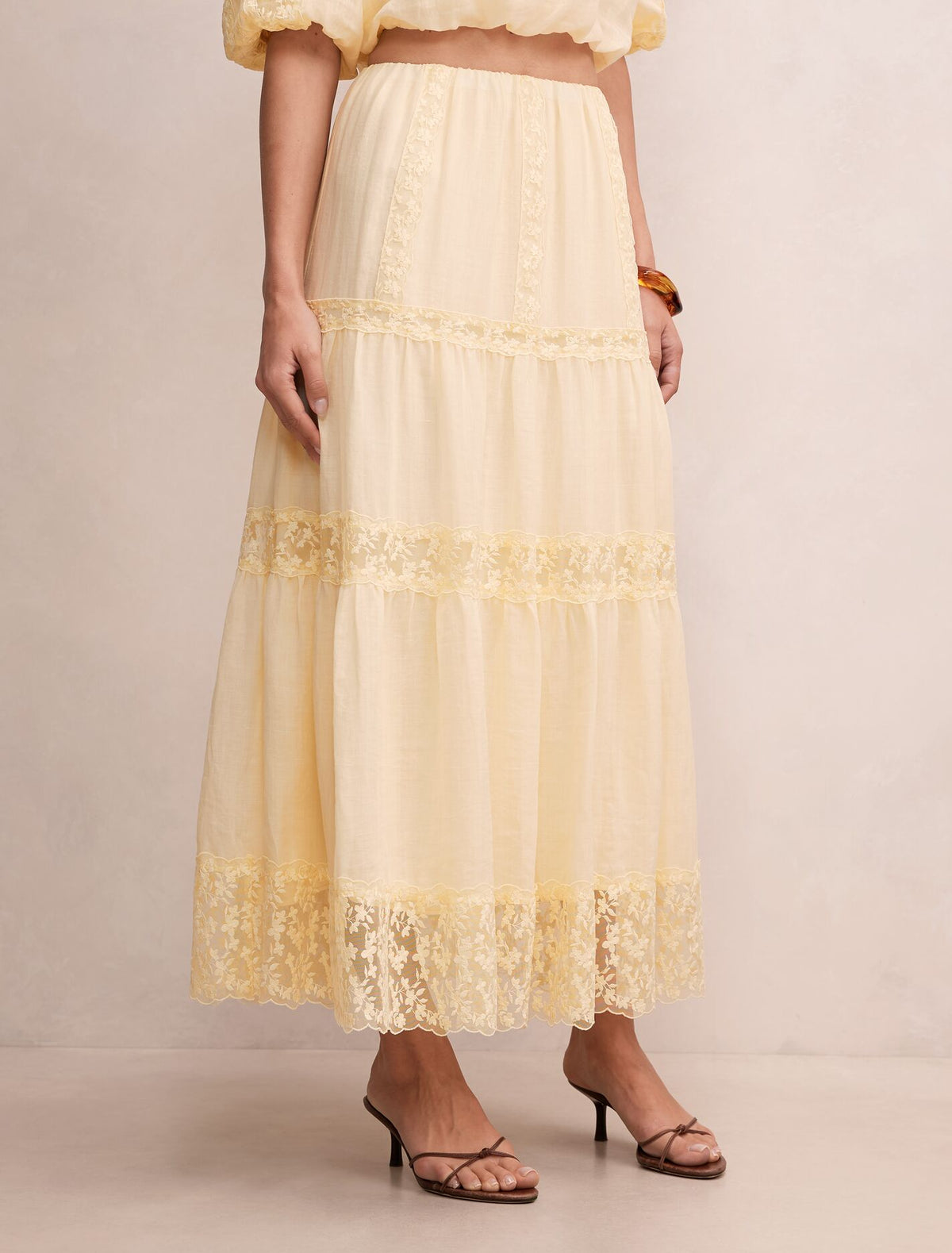 Naomi Elastic Maxi Skirt Forever New