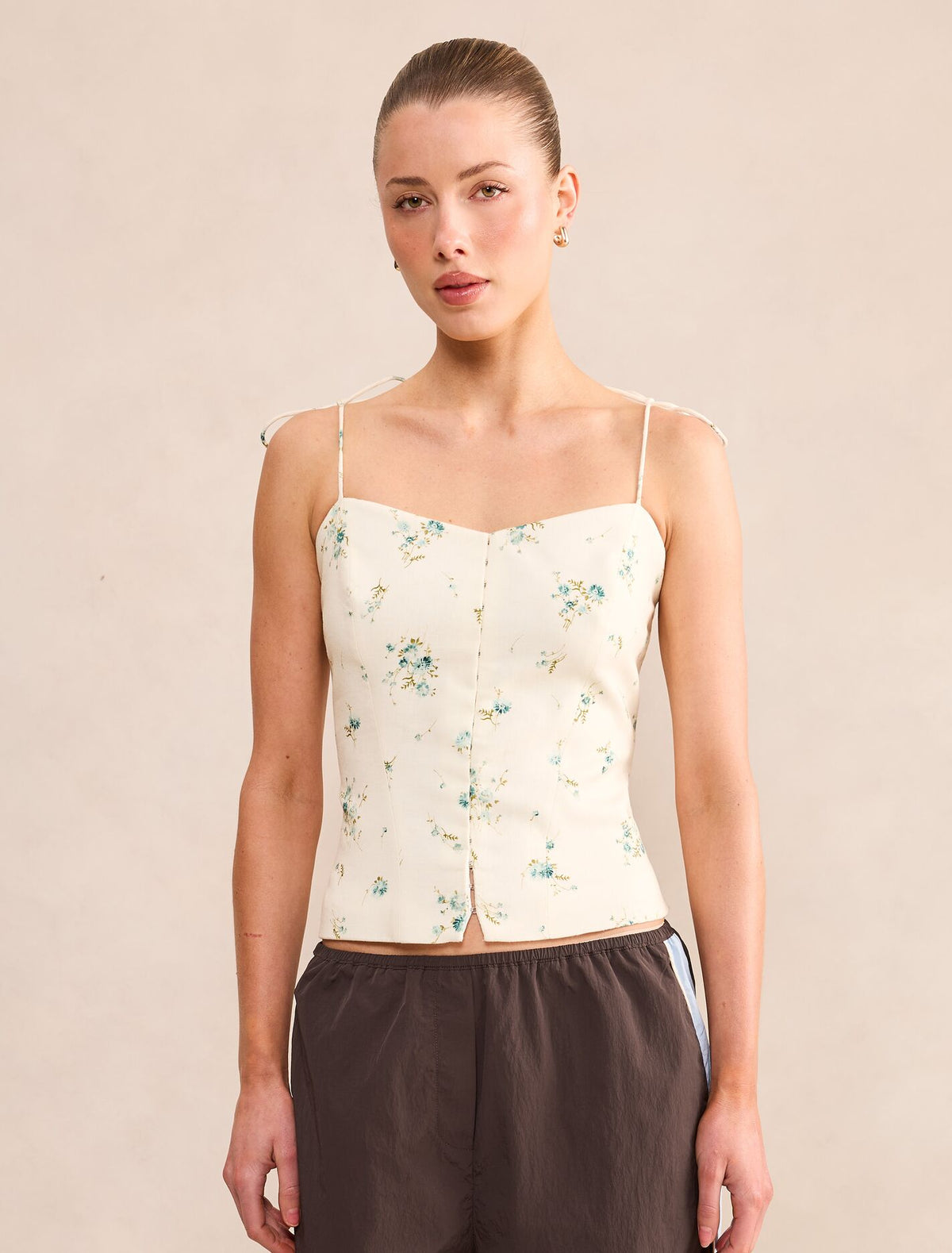 Effie Linen Corset Top Elmira Ditsy Forever New